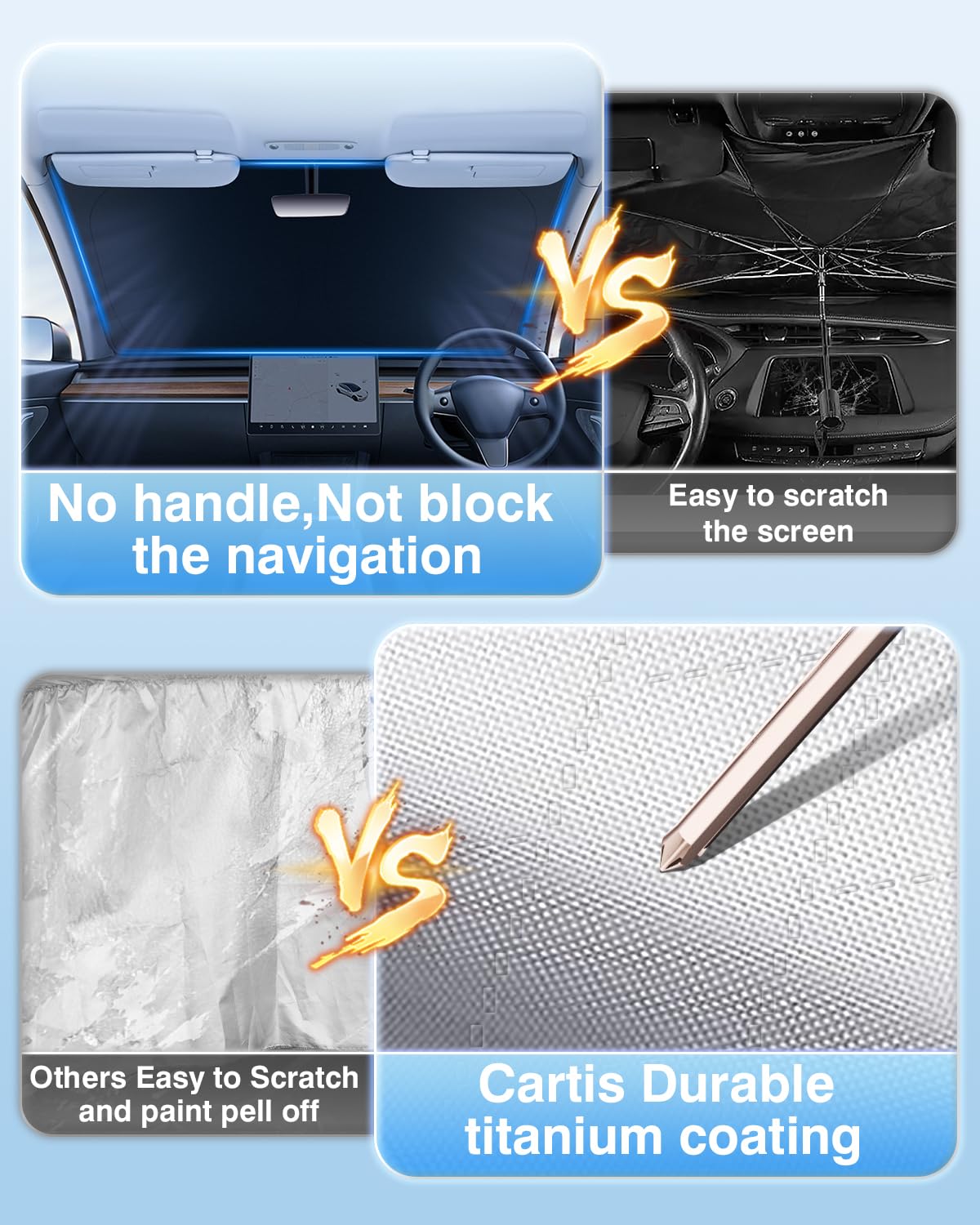 Cartist 5-Layer Windshield Sun Shade Custom Fit For Rivian R1T 2022 2023 2024 2025 Accessories Foldable Car Front Window Sunshad