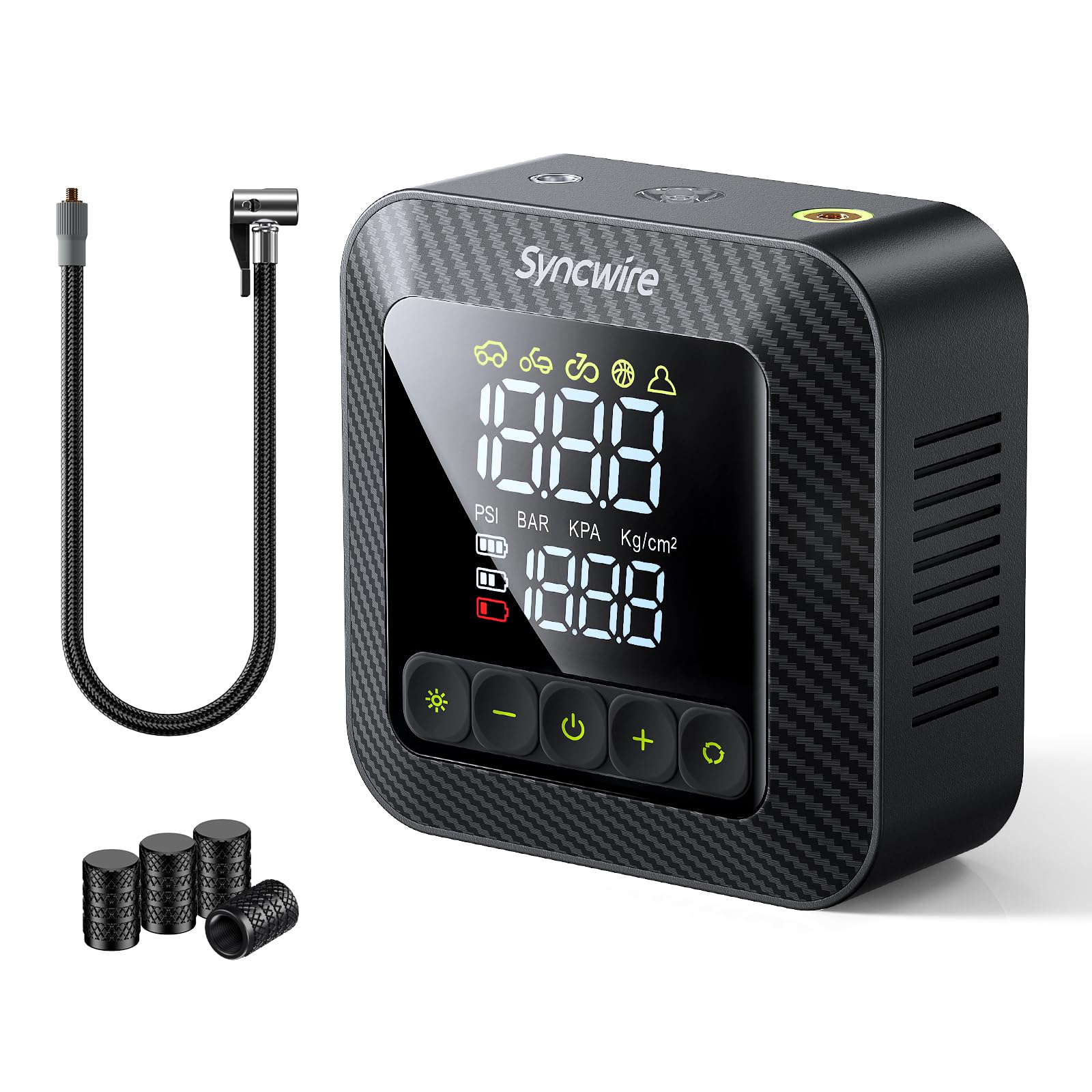 Syncwire Tire Inflator Portable Air Compressor 150Psi Air Pump For Car Tires [3X Faster] Inflation Electric Smart Tire Pump With