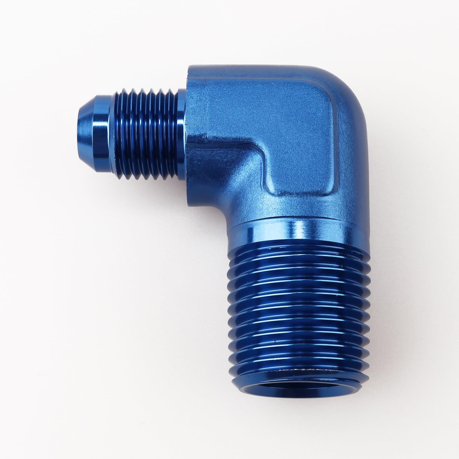 AC PERFORMANCE 90 Degree Elbow -6 AN Male To 1/2  NPT Male Fitting Adapter Connector Aluminum Blue