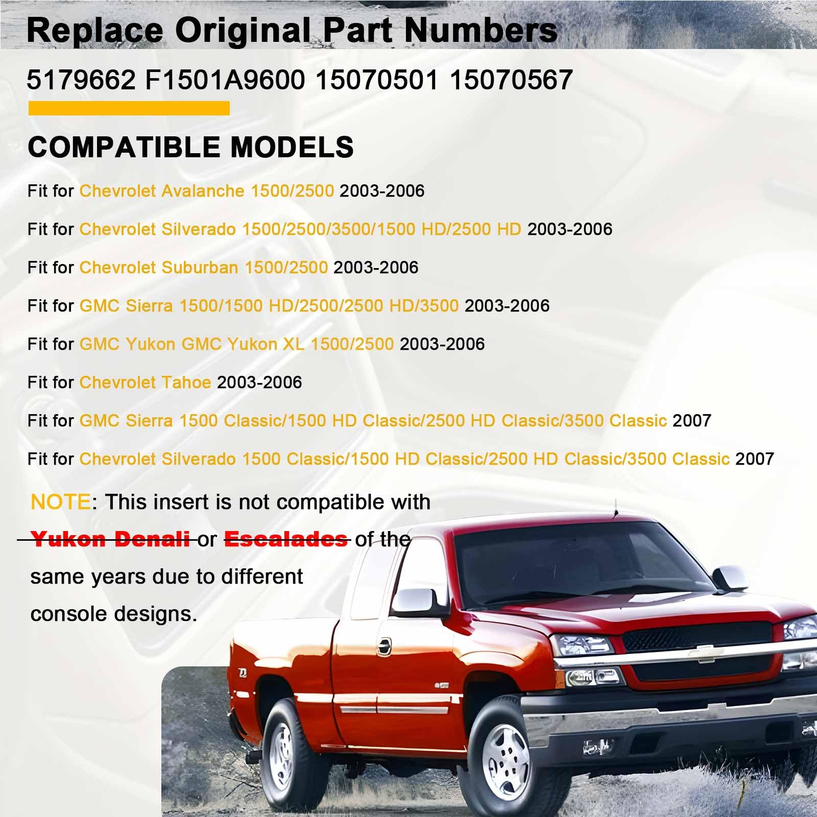 Upgraded Center Console Cup Holder (Not 3D Print) Compatible with Chevrolet Silverado 1500/2500/3500 Avalanche Suburban Tahoe GM