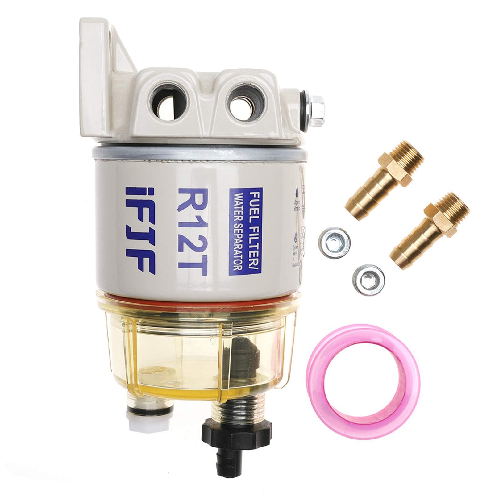Ifjf R12T Fuel Water Separator Marine 120At Npt Zg1/4-19 Automotive Parts With Fitting -Complete Combo Filter Diesel Engine(Incl
