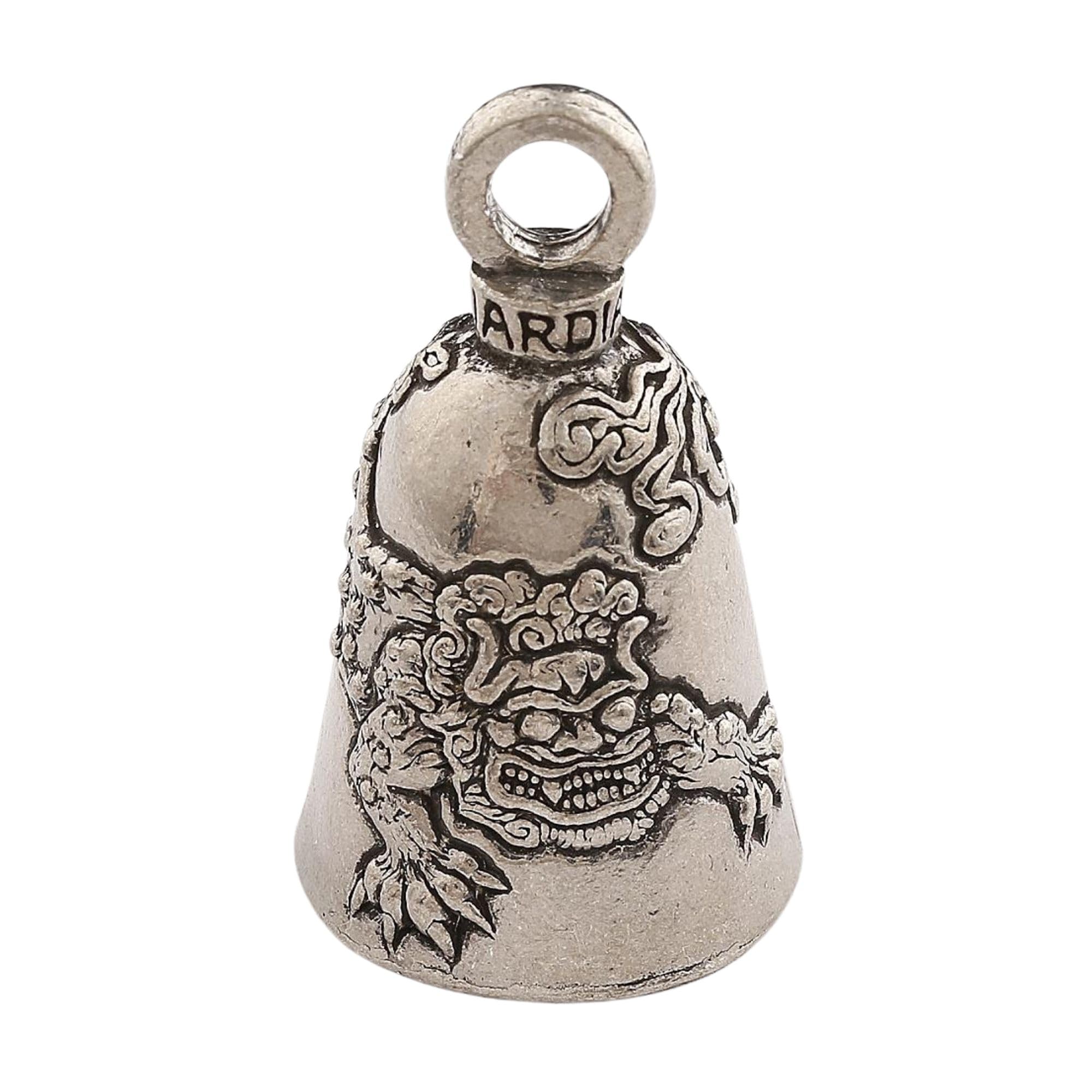 Guardian Bell Foo Dog Good Luck Bell W/Keyring & Black Velvet Gift Bag | Motorcycle Bell | Lead-Free Pewter | Good Luck Gift To Friends & Family | Bike Bell | Made In Usa
