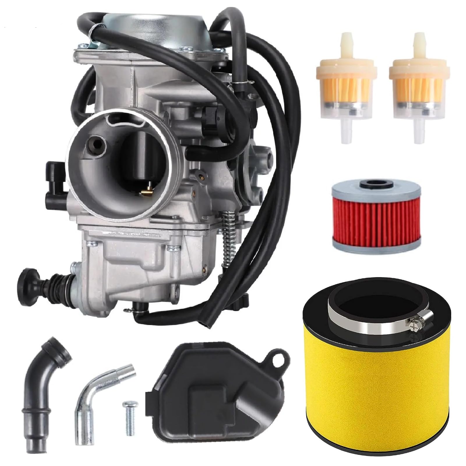 Trx350 Carburetor Carb For Honda 16100-Hn5-M41 Rancher 350 Trx350Fe Trx350Fm Trx350Te Trx350Tm 2000-2006 Trx450 Fe/Fm/Te/Tm/Es 4 Stroke Air Filter Kit