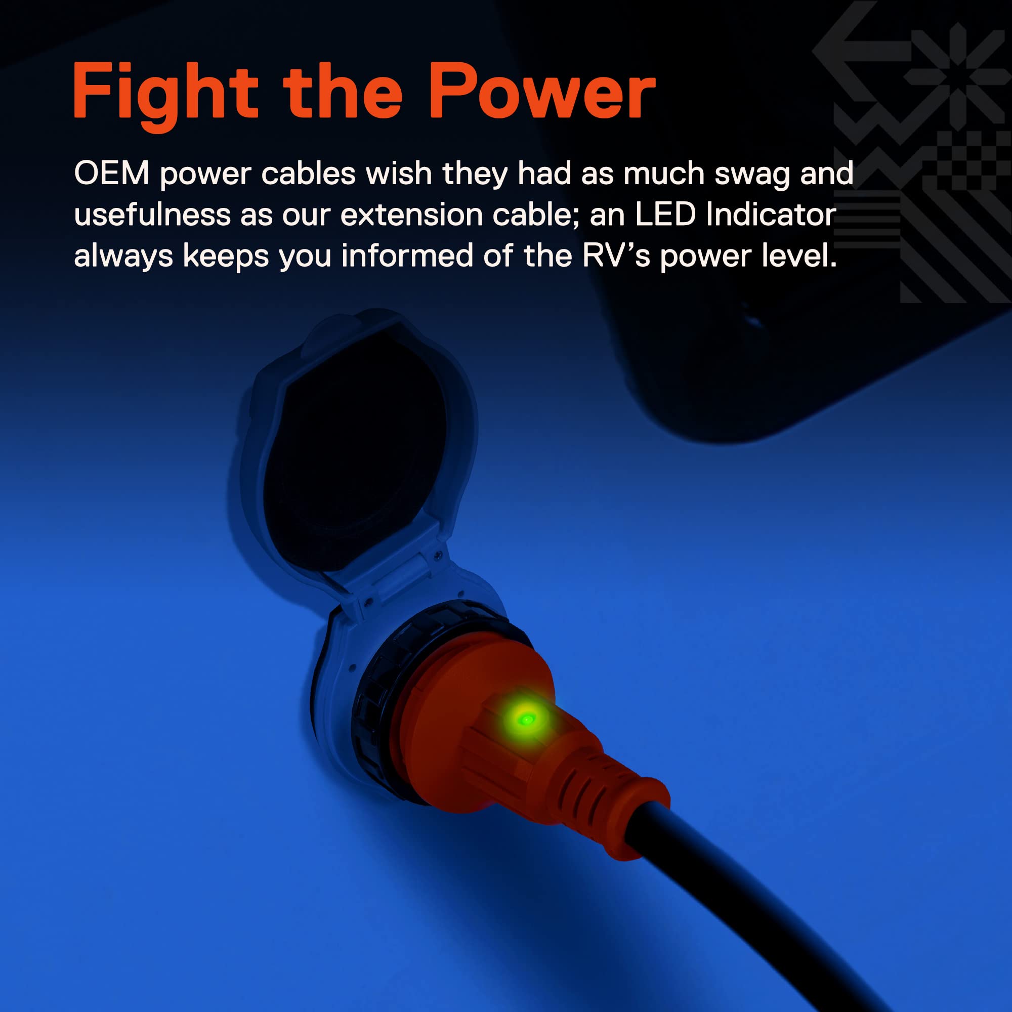 True Mods 25 Feet 125V 30A Rv Power Extension Cord [Nema Tt-30P/L5-30R] [Twist Lock] [Heavy Duty 10/3 Gauge Stw Copper Wires] [L