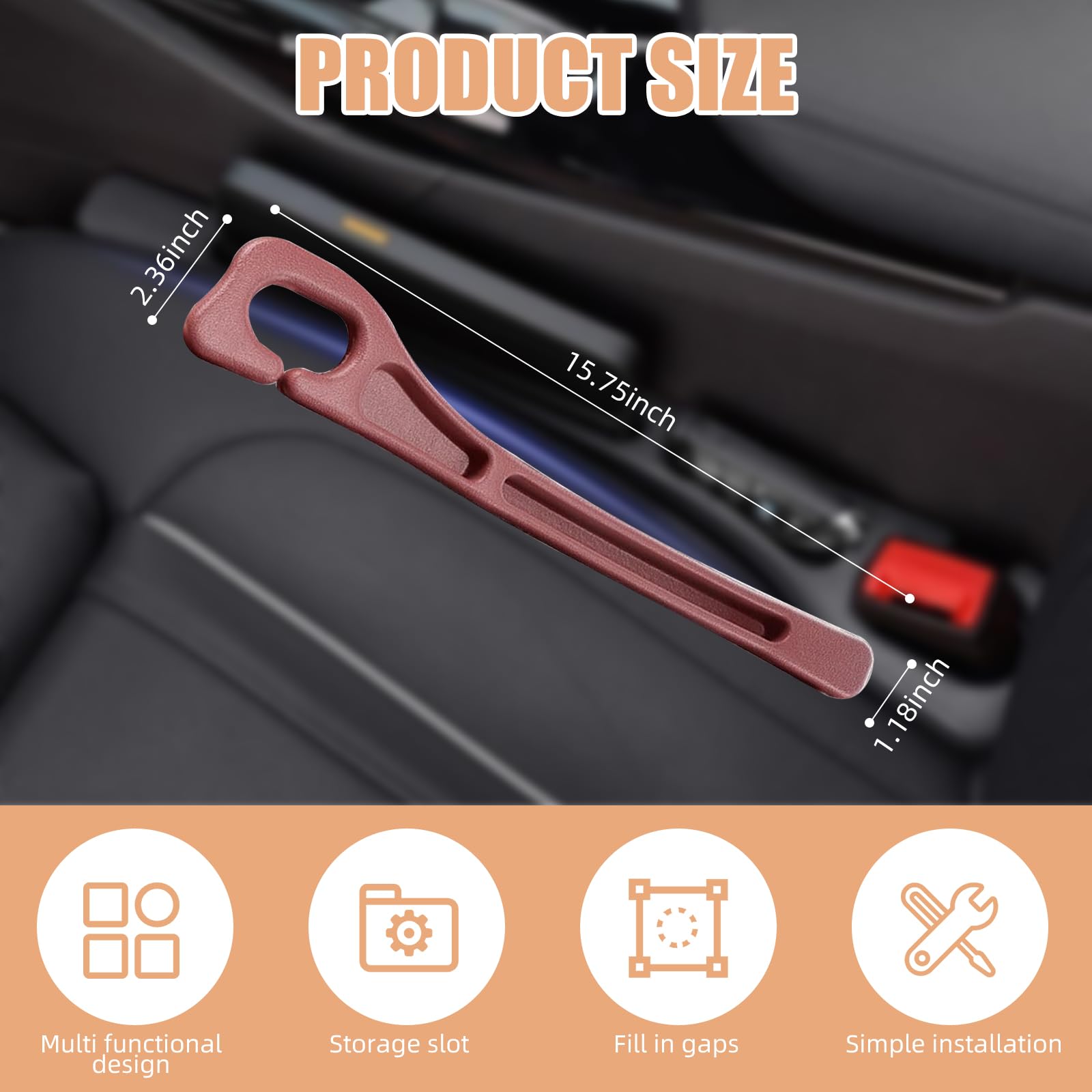FFKQBH No Drop Seat Guard, Car Seat Side Gap Filler, Drop seat Gap fillers Between Seat and Console Stop Things from Dropping (B