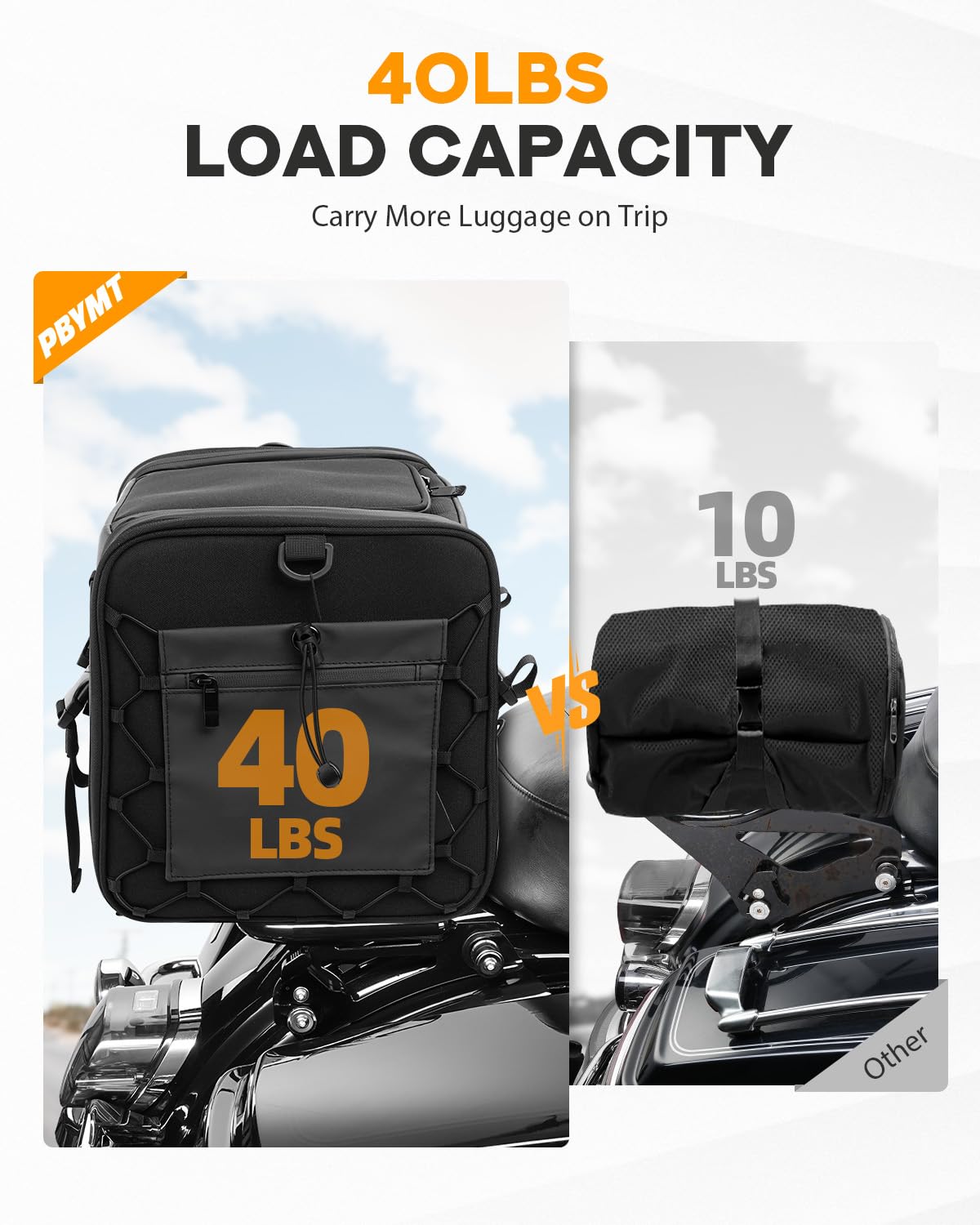 Pbymt Gloss Black Detachable Mounting Luggage Rack Compatible For Harley Touring Street Glide Road King Electra Glide 2009-2023