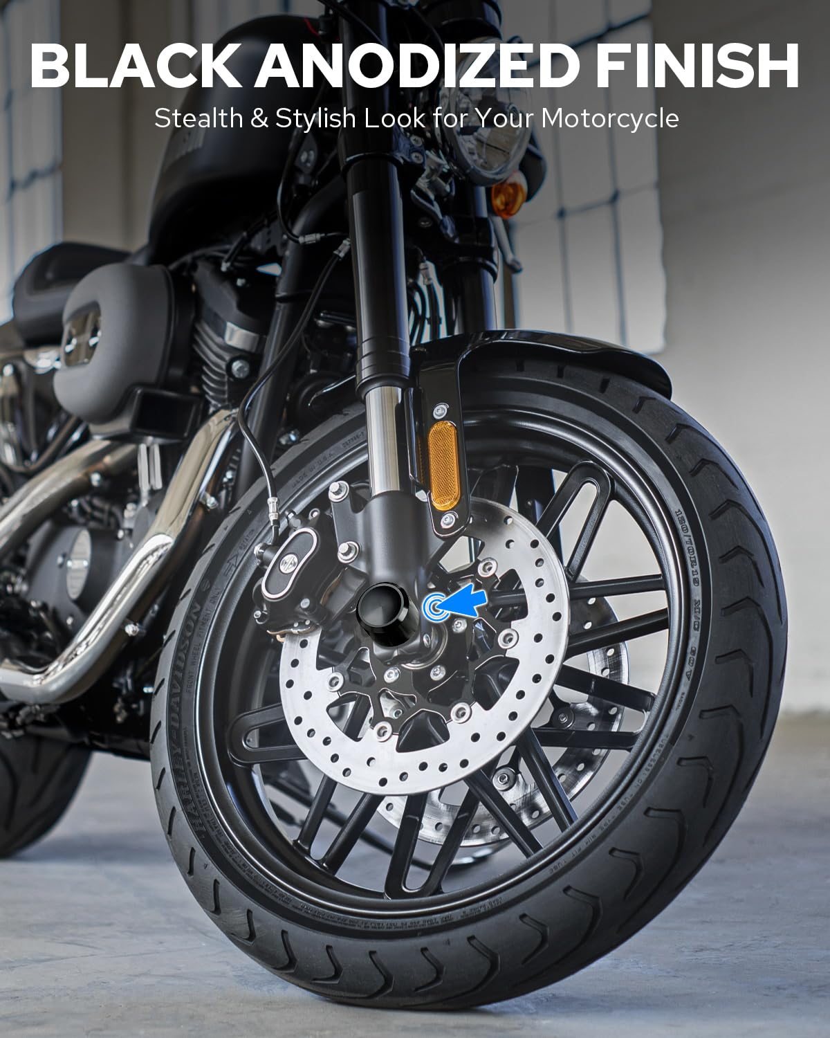 Benlari Black Front Axle Nut Caps Covers Compatible For Harley Touring Softail Sportster Dyna Road King Electra Street Glide 200