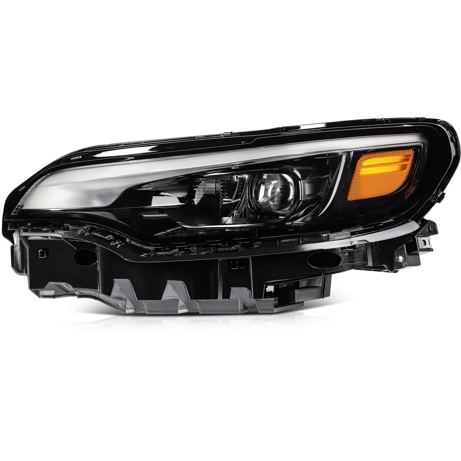 OCPTY Headlight Assembly Replacement For Jeep Cherokee 2019-2021 Black Housing Amber Reflector Clear Lens Driver Side