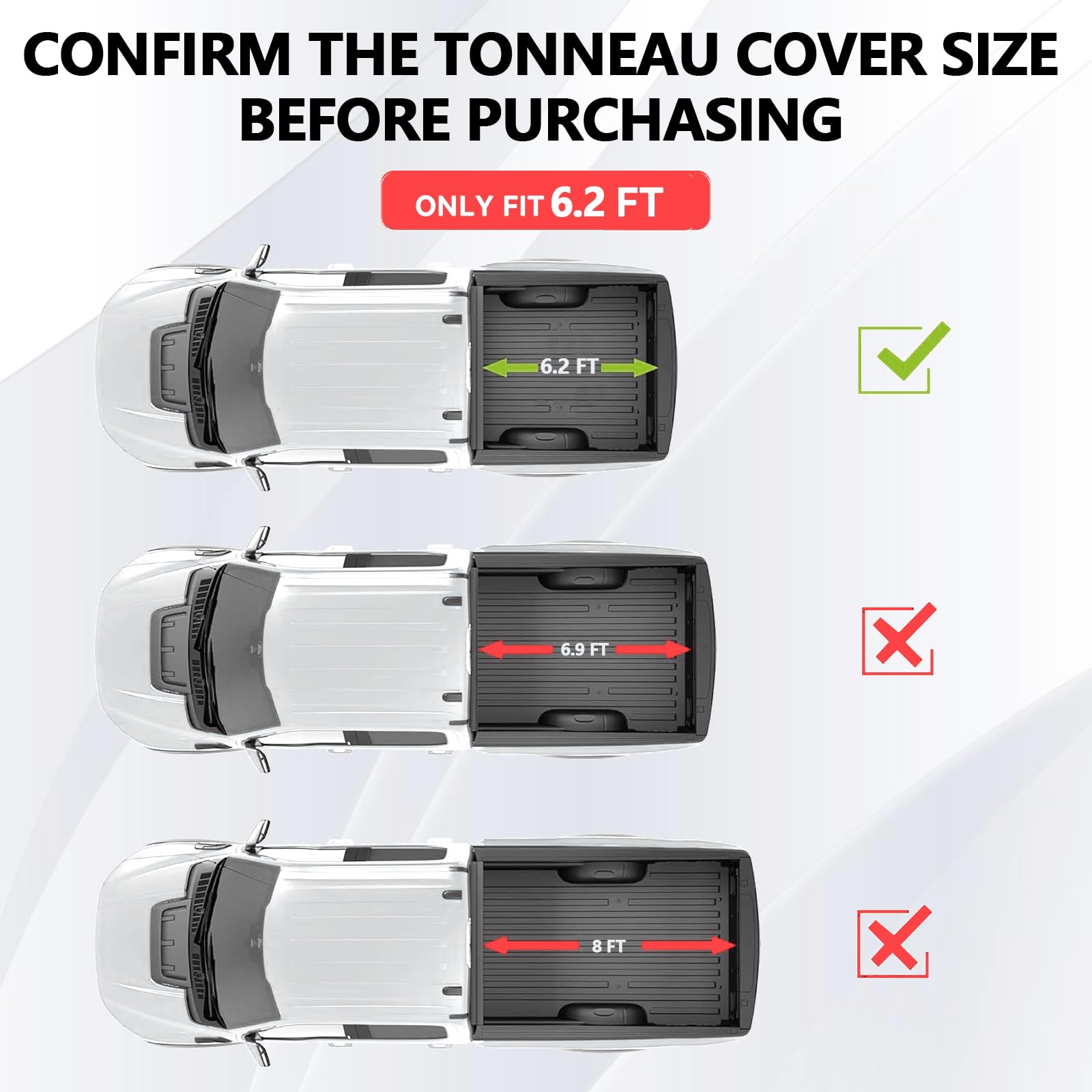 Xtweex Soft Roll Up Truck Bed Tonneau Cover Fits 6.2Ft For 2015-2025 Chevrolet Colorado/Gmc Canyon Fleetside 6.2 Ft (74') Bed