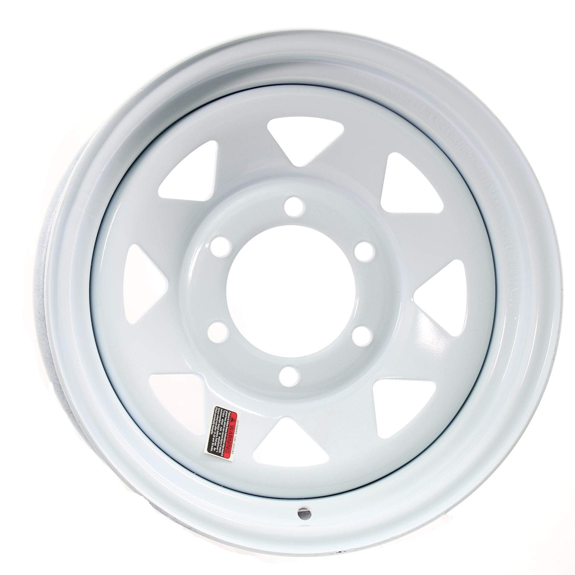 15 TRAILER STOCK UTILITY 6 LUG WHITE SPOKE WHEEL WHEELS RIMS 6X5.5