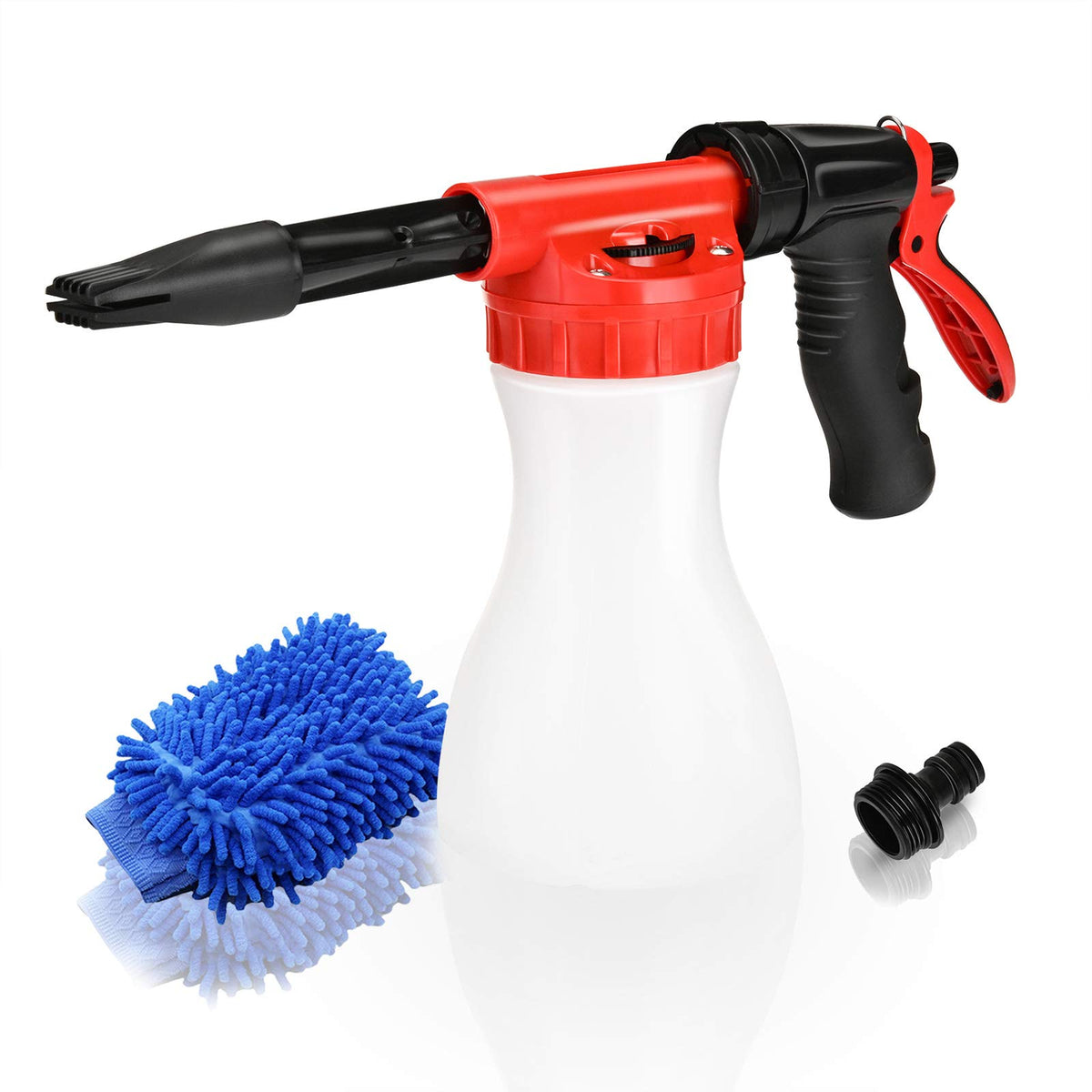 Car Foam Gun, Juqiboom - Adjustable Ratio Dial Car Snow Soap Gun Fit Low Water Pressure Universal Standard Garden Hose, Blaster Car Washer Sprayer For Home Garden Use