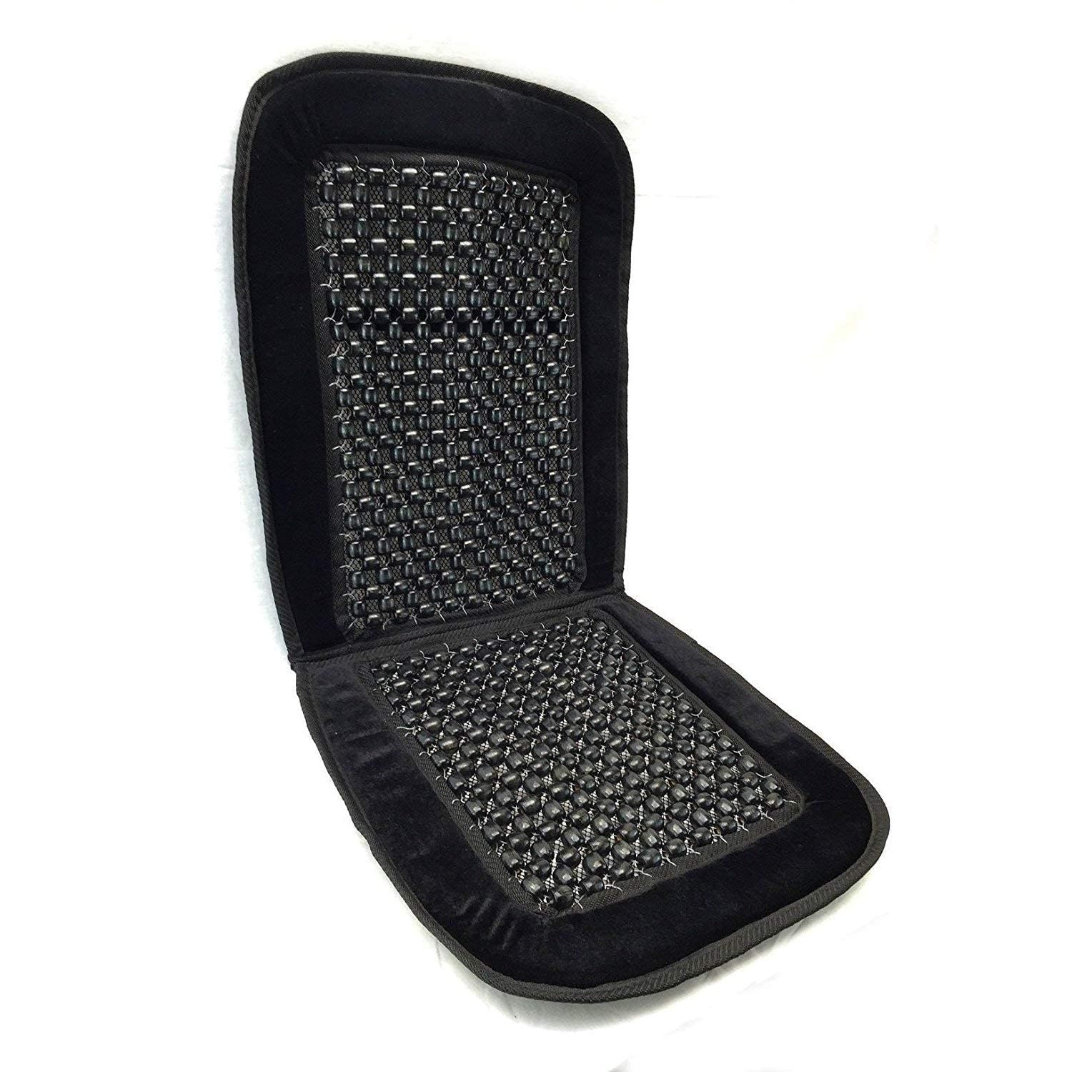 Kozdiko Car Wooden Bead Seat Cover with Velvet Fabric in Black Colour (Pack of  1) Compatible with Maruti Suzuki Wagonr Old