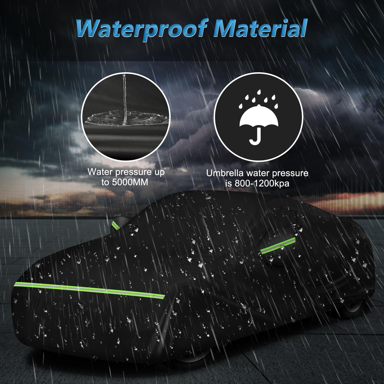 Car Cover Waterproof for 2003-2009 Nissan 350Z,210D Oxford Cloth with Cotton Outdoor Car Covers with Zipper Windproof Heavy Duty