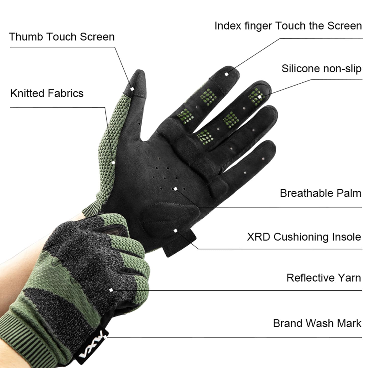 Vxw Motorcycle Gloves For Men Full Finger Touchscreen Motorbike Gloves High Protection Motorcycle Gear For Bmx Atv Road Racing(S