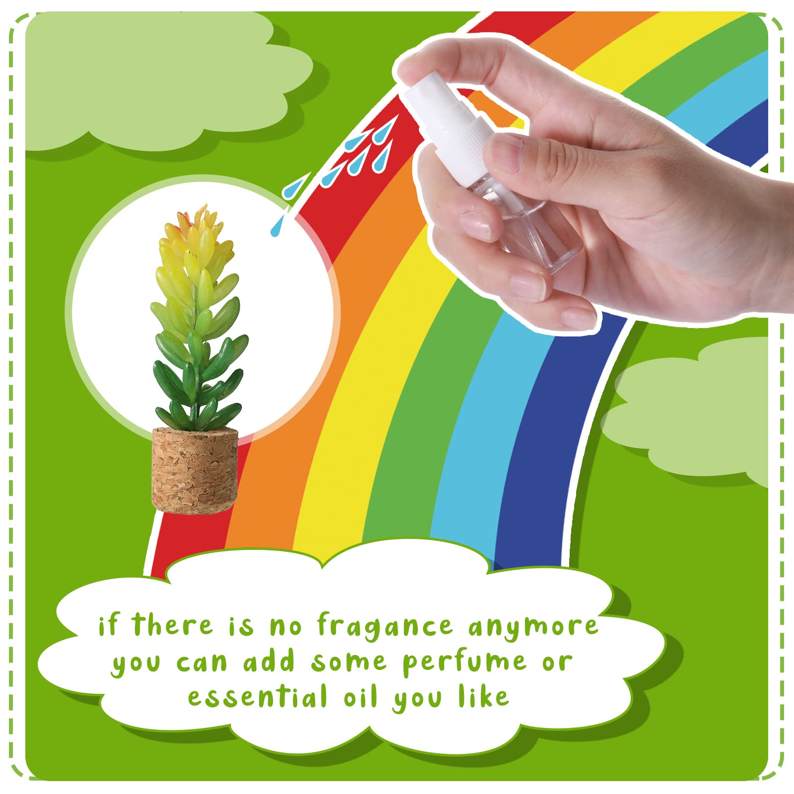 8 Pieces Artificial Plant Air Vent Clips Succulents With Essential Oil Mini Sprayer Car Plant Vent Decor Cute Plant Vent Clip Air Freshener For Car Air Vent Decorations Accessories (Classic Style)