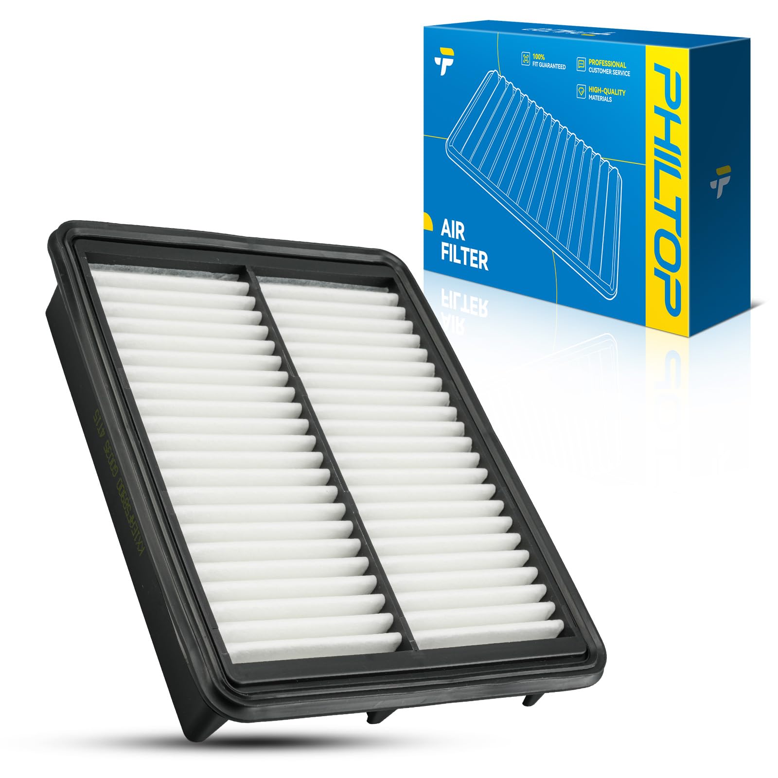 PHILTOP Engine air filter CA12086 Replacement for 2017-2018 Yaris iA, 2019-2020 Yaris, 2016 Scion iA, Rigid Panel