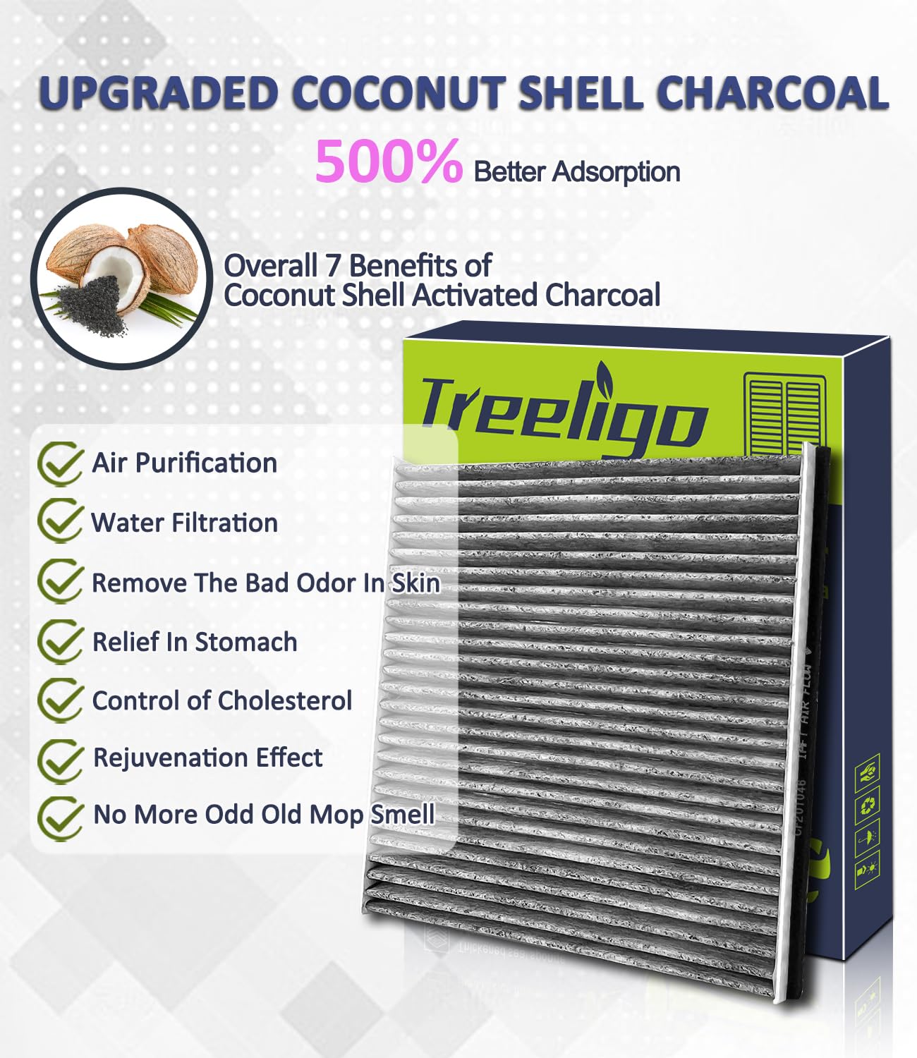 Treeligo Cf10132 Cabin Air Filter, Replacement For Camry 2002-2006 Avalon 2000-2004 Sienna 2004-2010 Solara 2002-2008 Es300 Es33