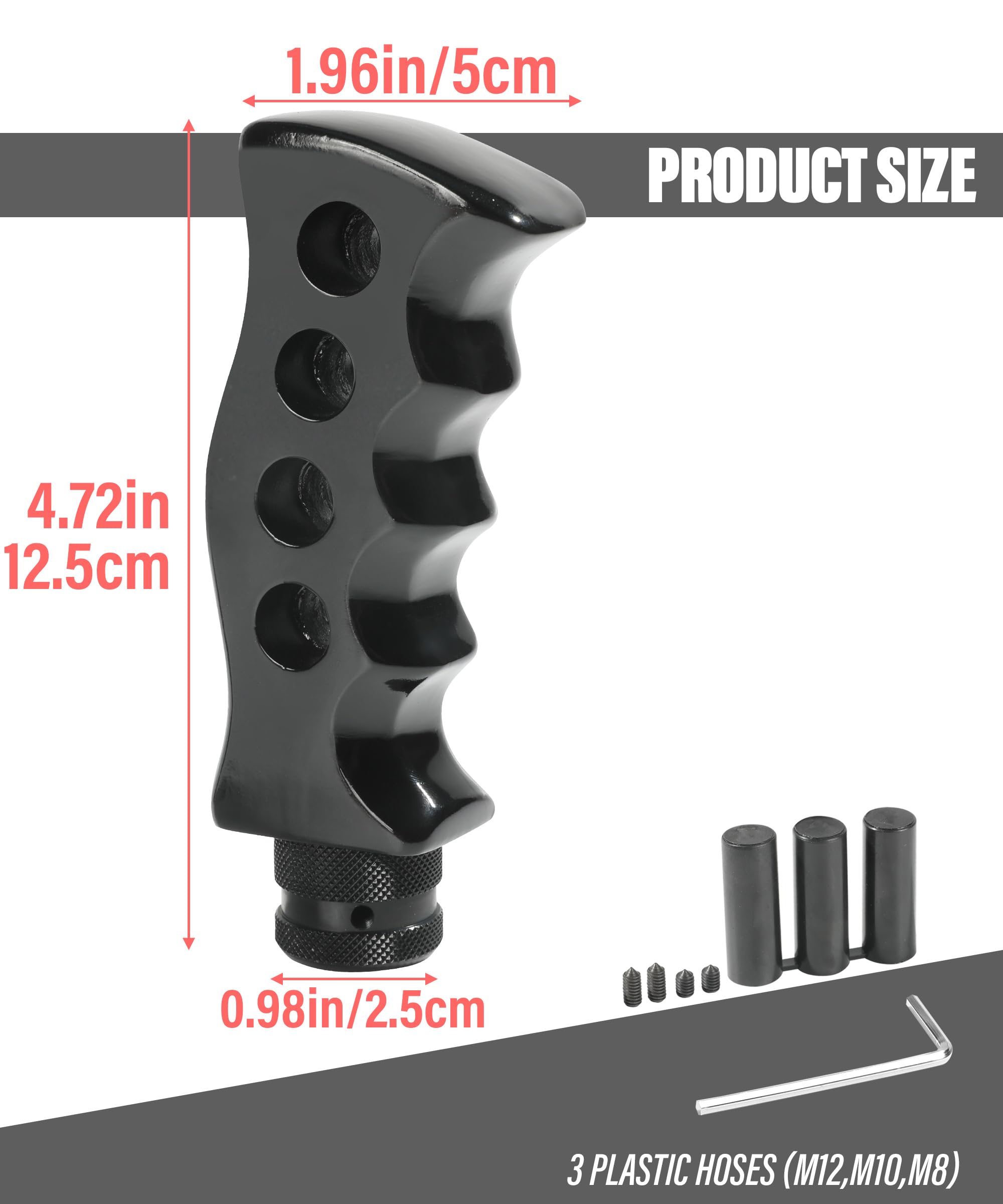 Qziulr Zlirfy Shift Knob,Automatic Shift Knob,Car Gear Shift Knob,Car Accessories,Car Grip Knife Handle Gear With Screws And Spanner,Gear Lever Shift Knob Replacement For Manual Vehicle (Black)