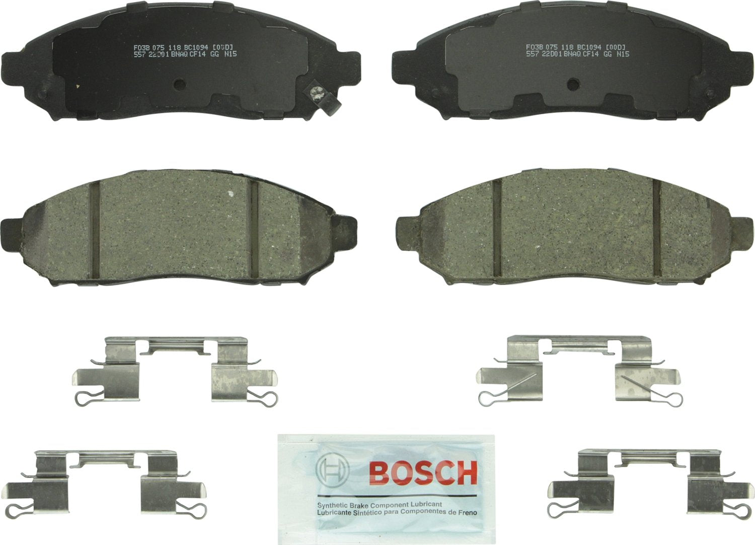 Bosch Bc1094 Quietcast Premium Ceramic Disc Brake Pad Set - Compatible With Select Nissan Frontier, Pathfinder, Xterra; Suzuki E