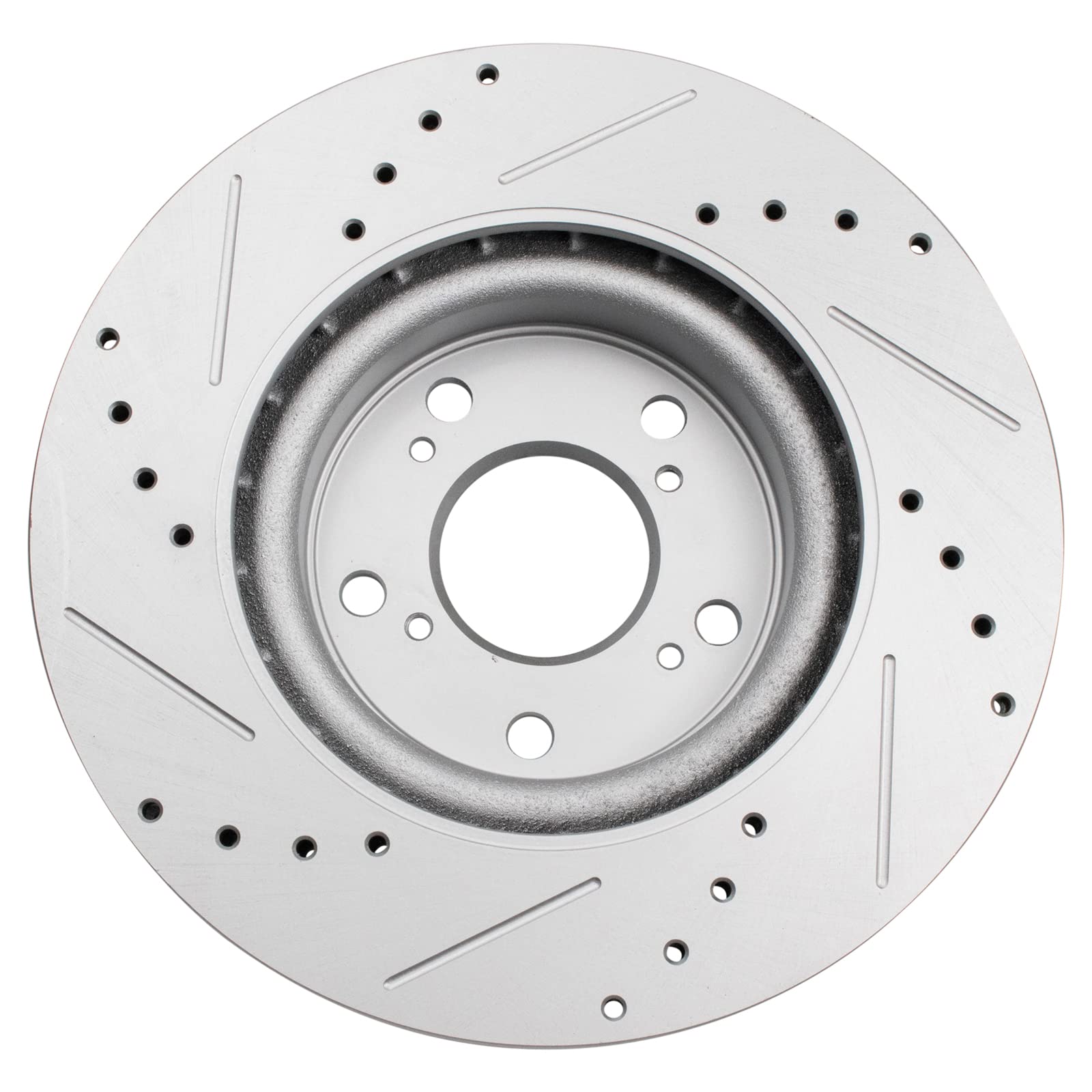Trq Front Performance Brake Rotors Set Premium G-Coated Cross Drilled & Slotted Compatible With 2012-2016 Honda Cr-V