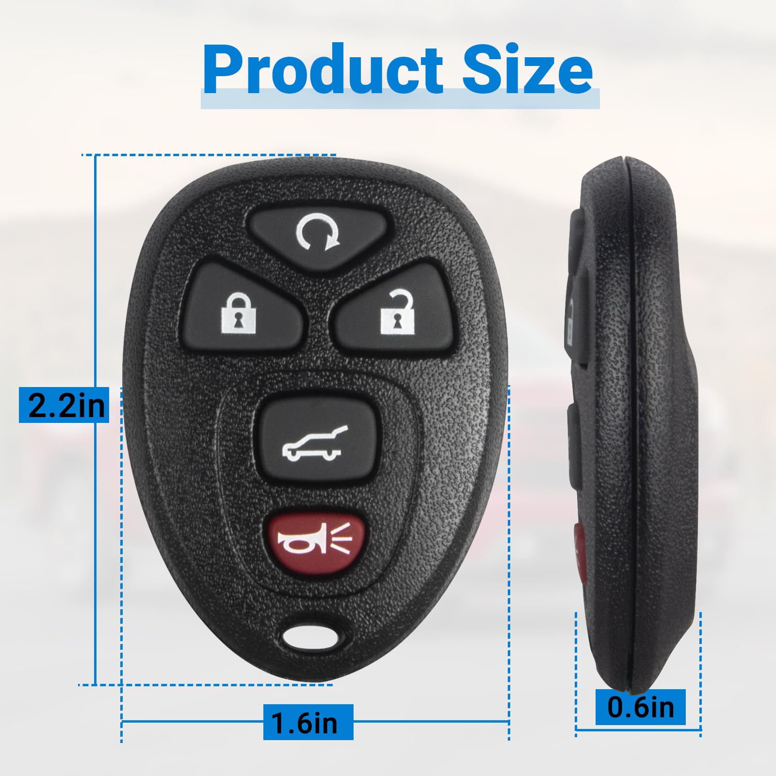 Car Key Fob Compatible with GMC Acadia 2007-2016 Yukon XL/Chevy Suburban Tahoe Traverse/Cadillac Escalade SRX/Buick Enclave Keyl