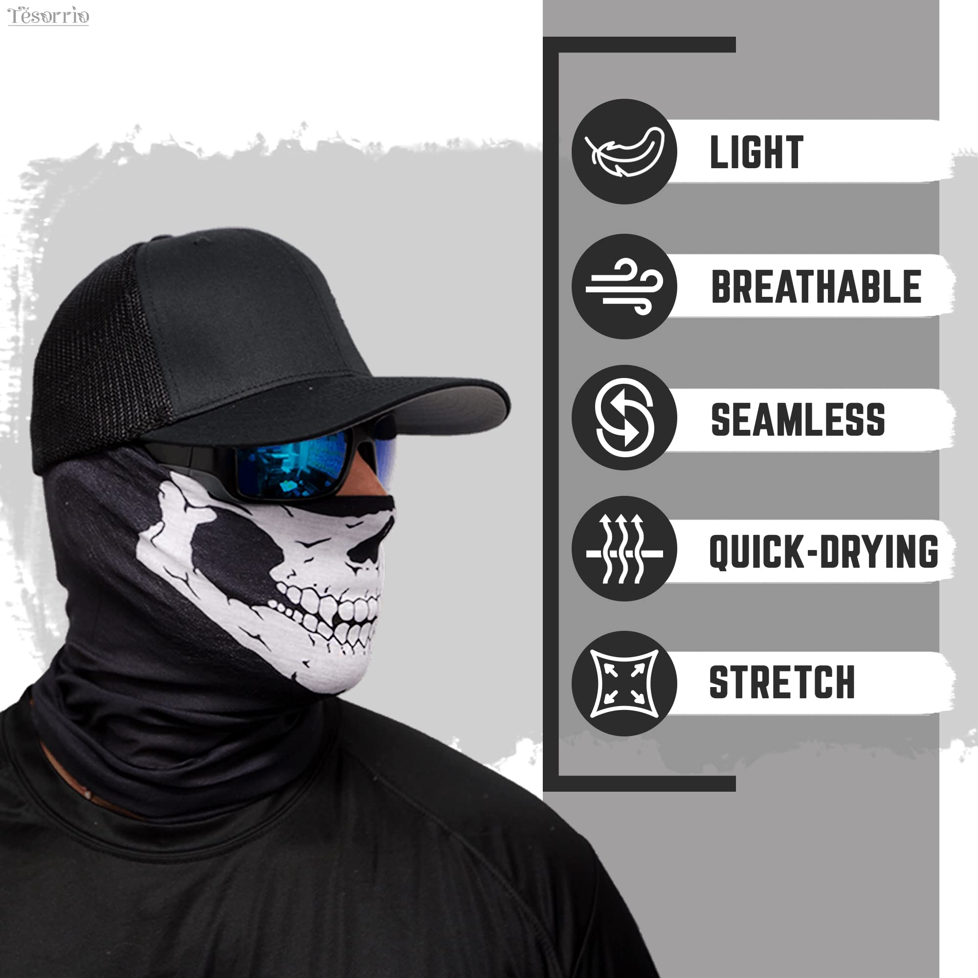 Skull Face Mask For Men - Skull Snowboard Mask Ski Mask For Women Neck Warmer Skull Bandana - Face Winter Hat Helmet Motorcycle Half Helmet Cover - Black Head Scarf Black Ski Mask For Men Face Cover
