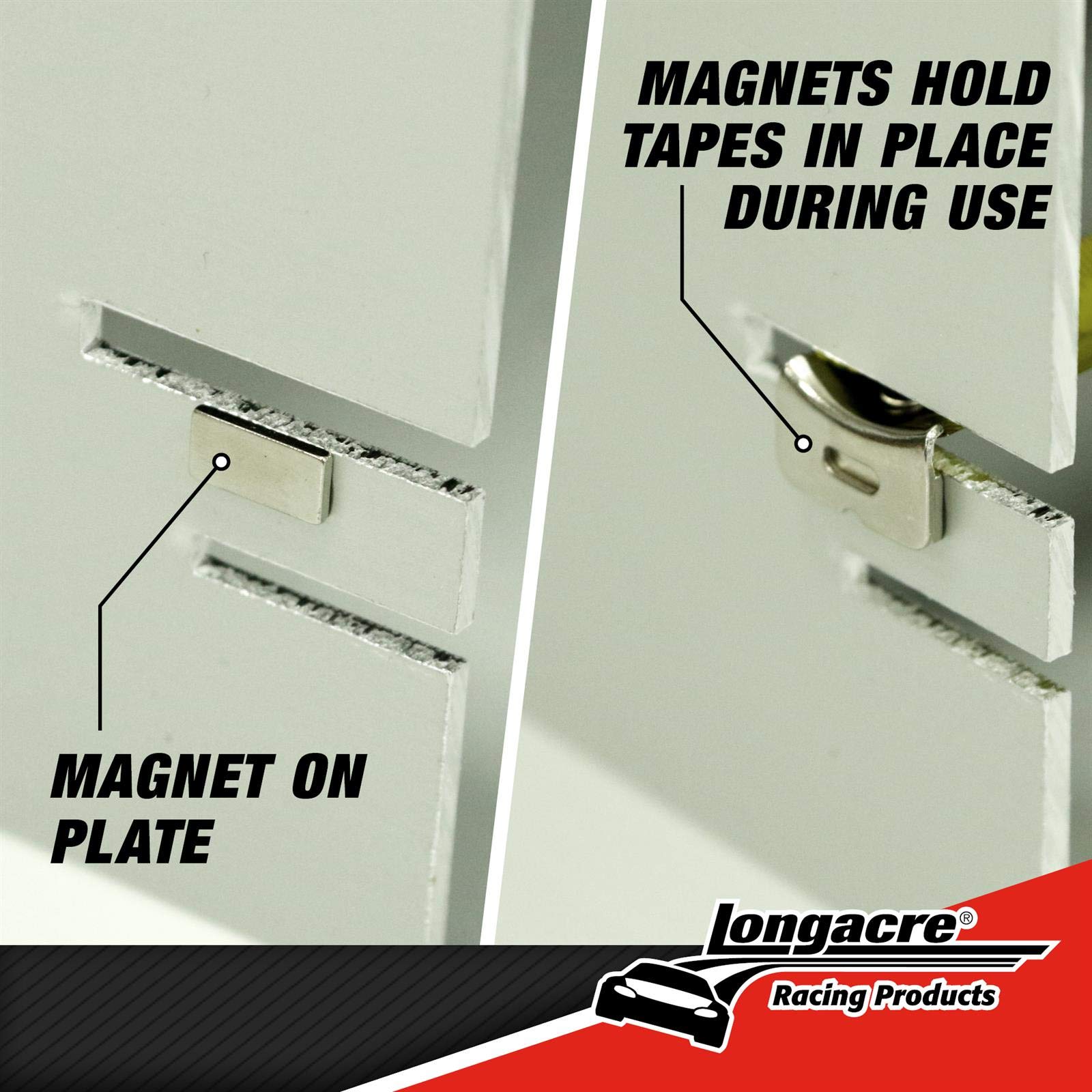 Longacre Racing 79501 Aluminum Toe-In Plates with Magnets and Two Tape Measures, Integrated Magnets Allow One Man Operation, Qui