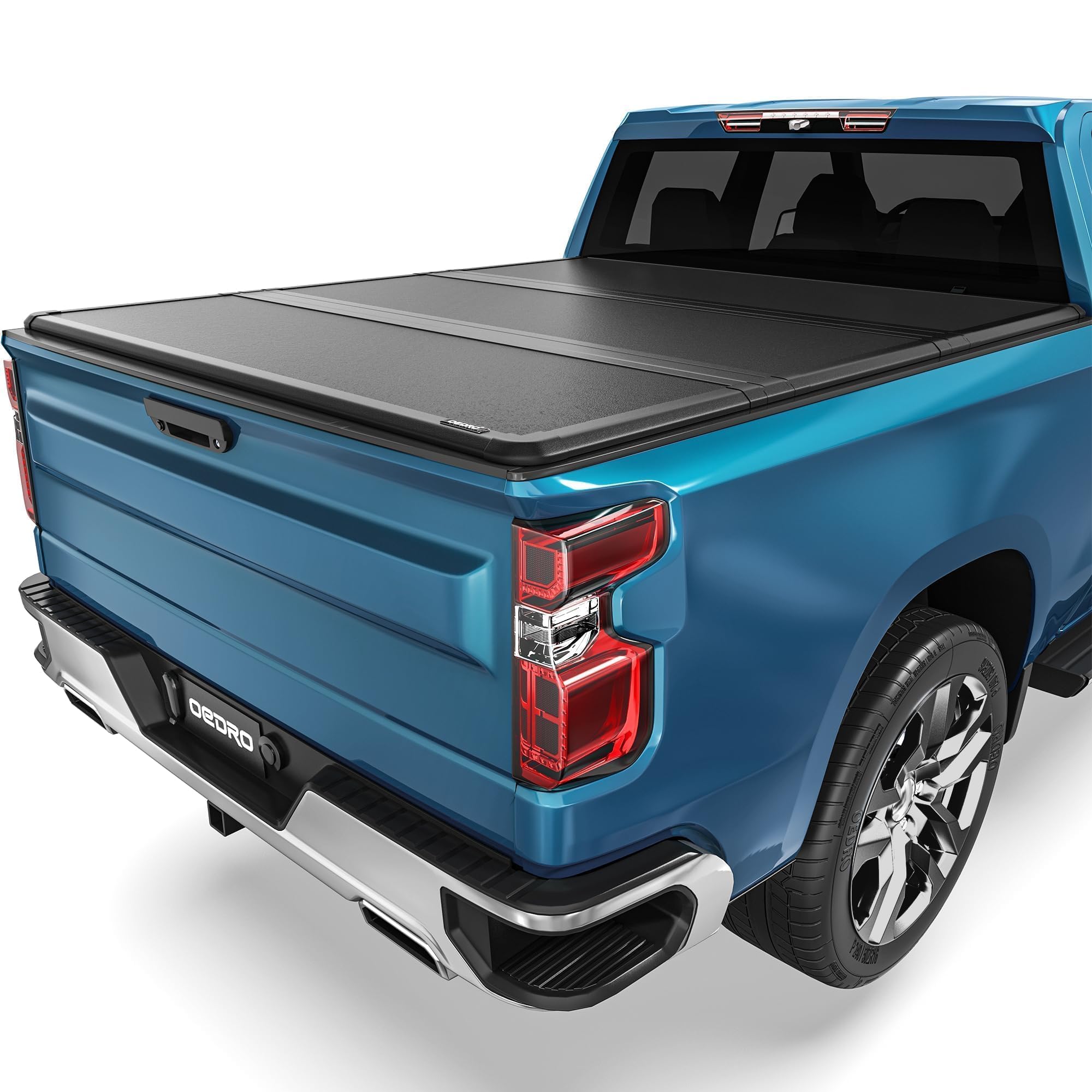 OEDRO FRP Hard Tri-fold Tonneau Cover Fold Truck Bed Covers Compatible with 2020 2021 2022 2023 2024 2025 Chevy Silverado/GMC Si