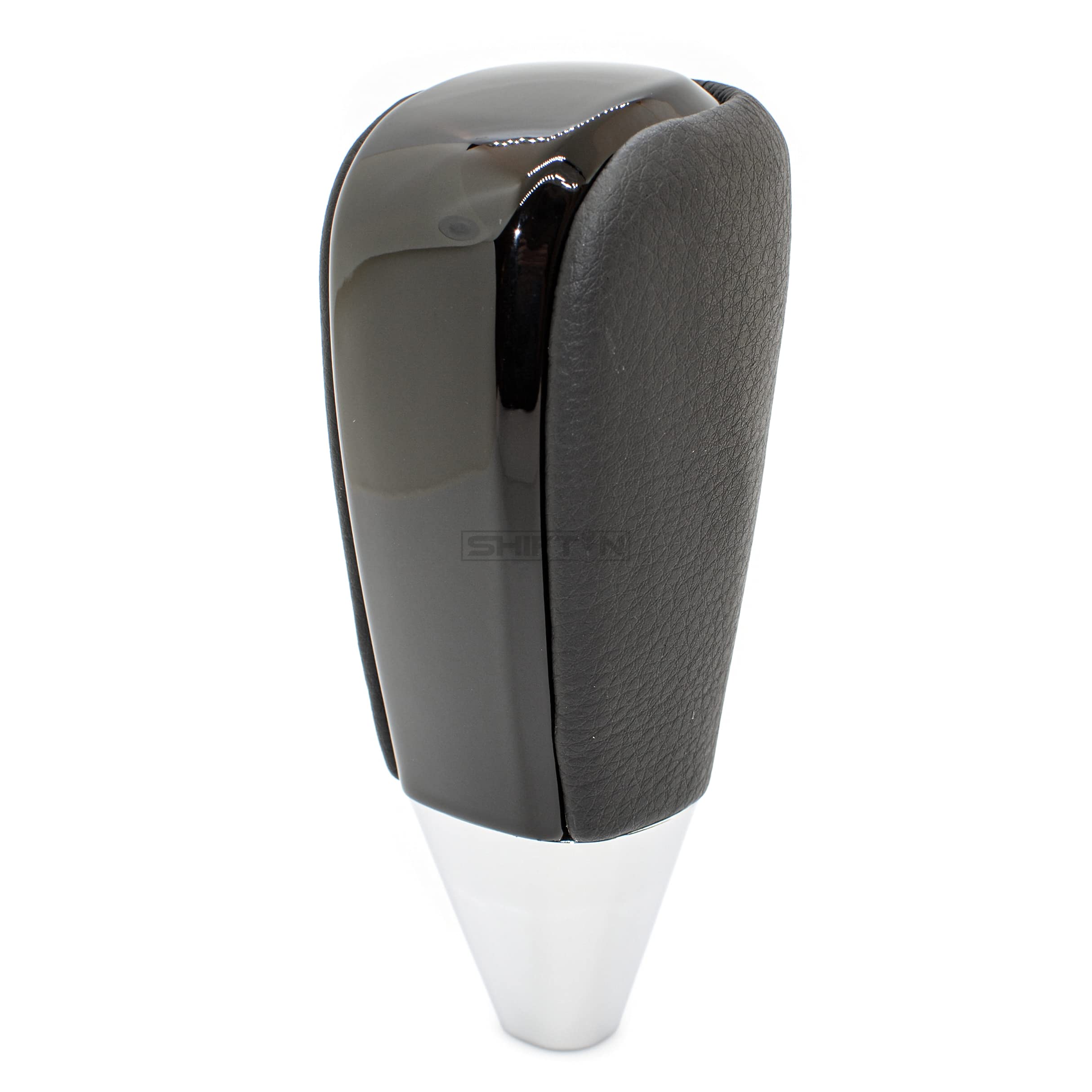 SHIFTIN Black Leather Piano Gear Shift Knob for Toyota Land Cruiser 4Runner Sequoia Tundra and Lexus LX (Black Leather/Piano Bla