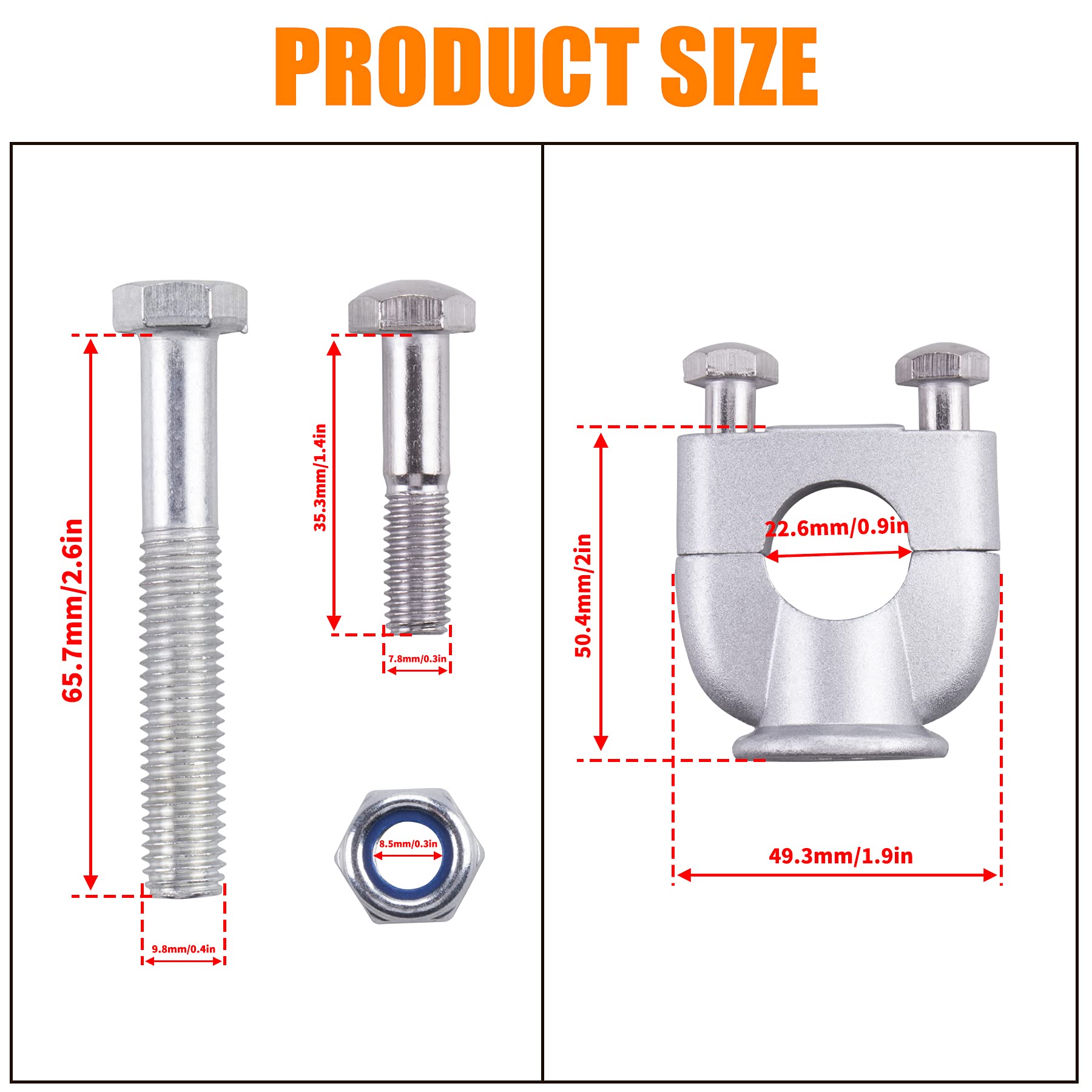 Mrelc Motorcycle Handlebar Risers Mount Clamps Fit For 22Mm 7/8'' Motorcycle Dirt Pit Bike Atv Scooter Moped