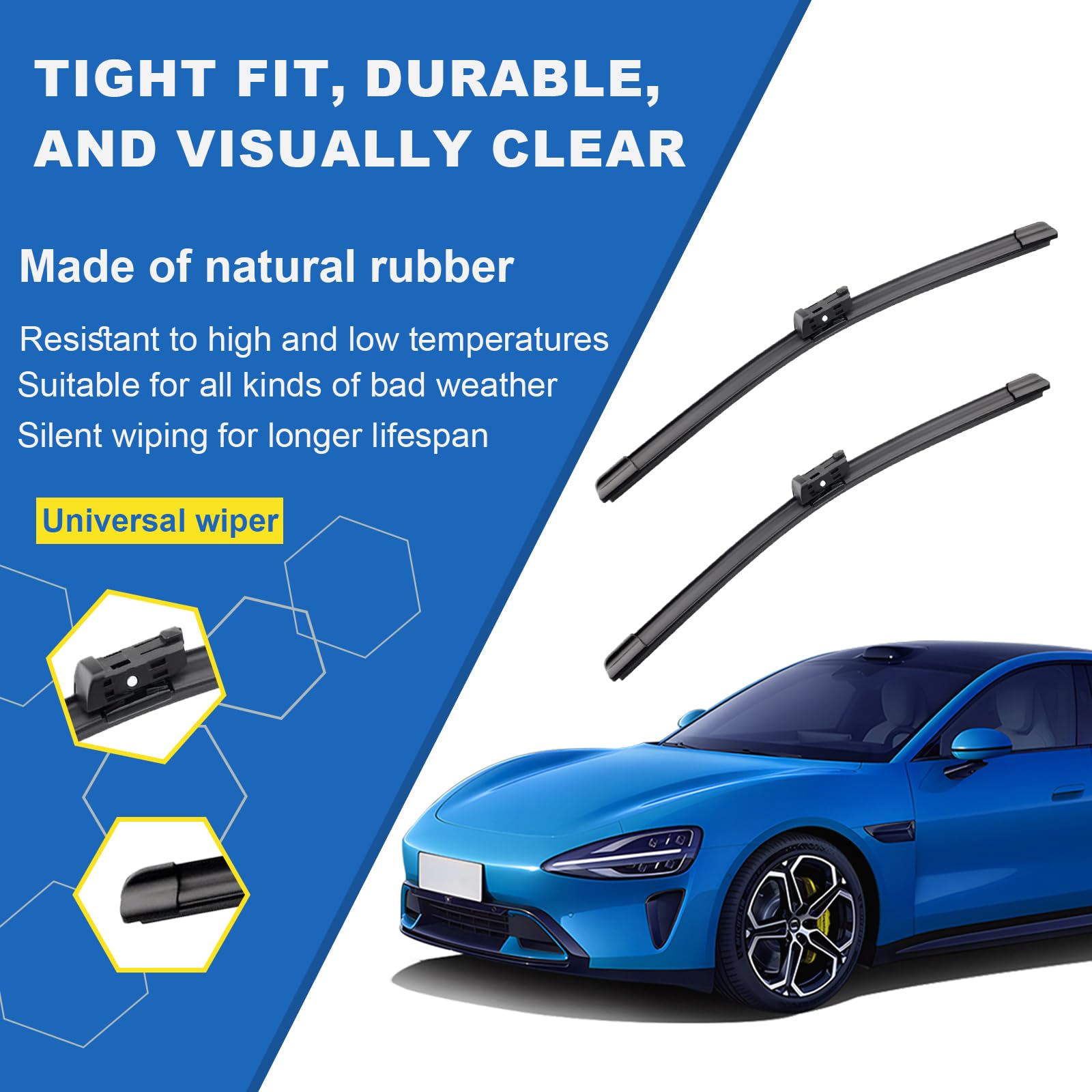 2 Factory Wiper Blades Replacement For 2019-2021 Volkswagen Arteon/2016-2021 Volkswagen Passat/2017-2021 Tesla 3 Original Equipm