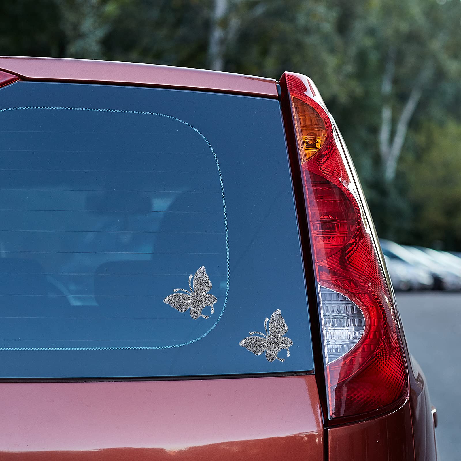 Hungmieh 2 Pcs Car Decals For Women, Bling Rhinestone Butterfly Stickers With Self-Adhesive Backing For Car Interior&Exterior Wi