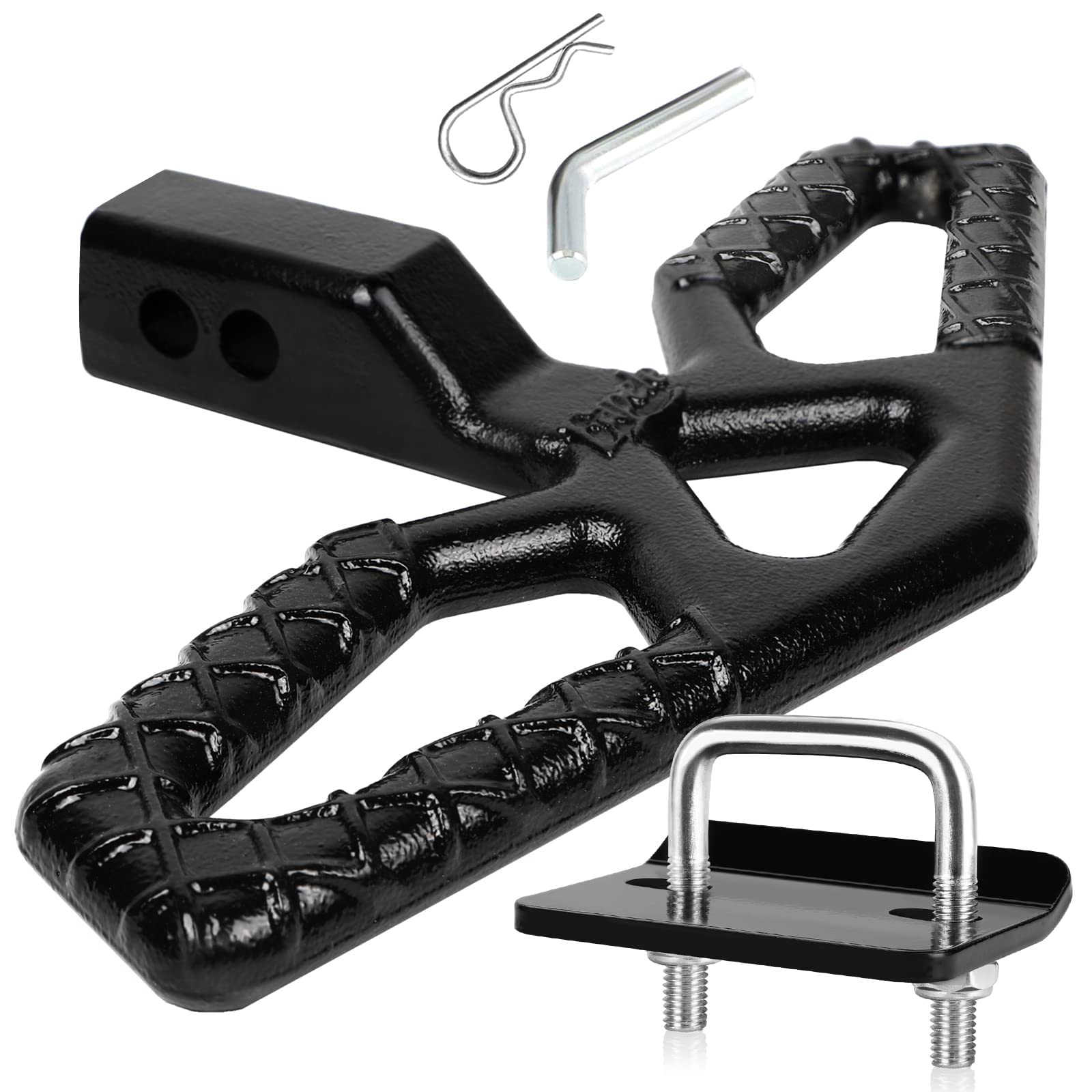 Eapele Tow Hitch Step for 2 inch Receiver, Universal Anti Slip Bumper Guard,Strong Steel 10000lbs Maximum Load, for Trailer Tow 