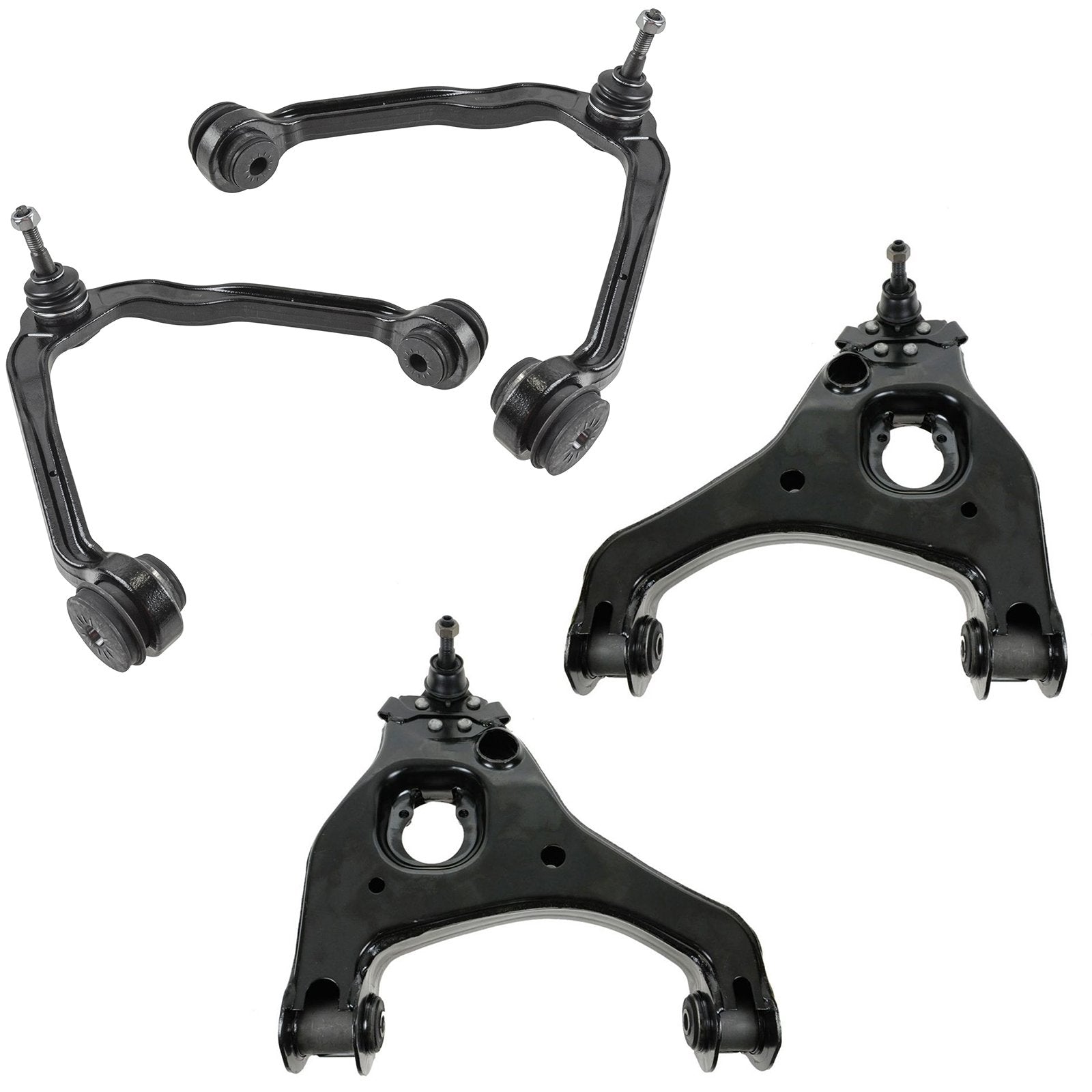 TRQ Front Upper & Lower Control Arm with Ball Joint Set Compatible with 1999-2006 Chevrolet Silverado 1500 2007 Silverado 1500 C