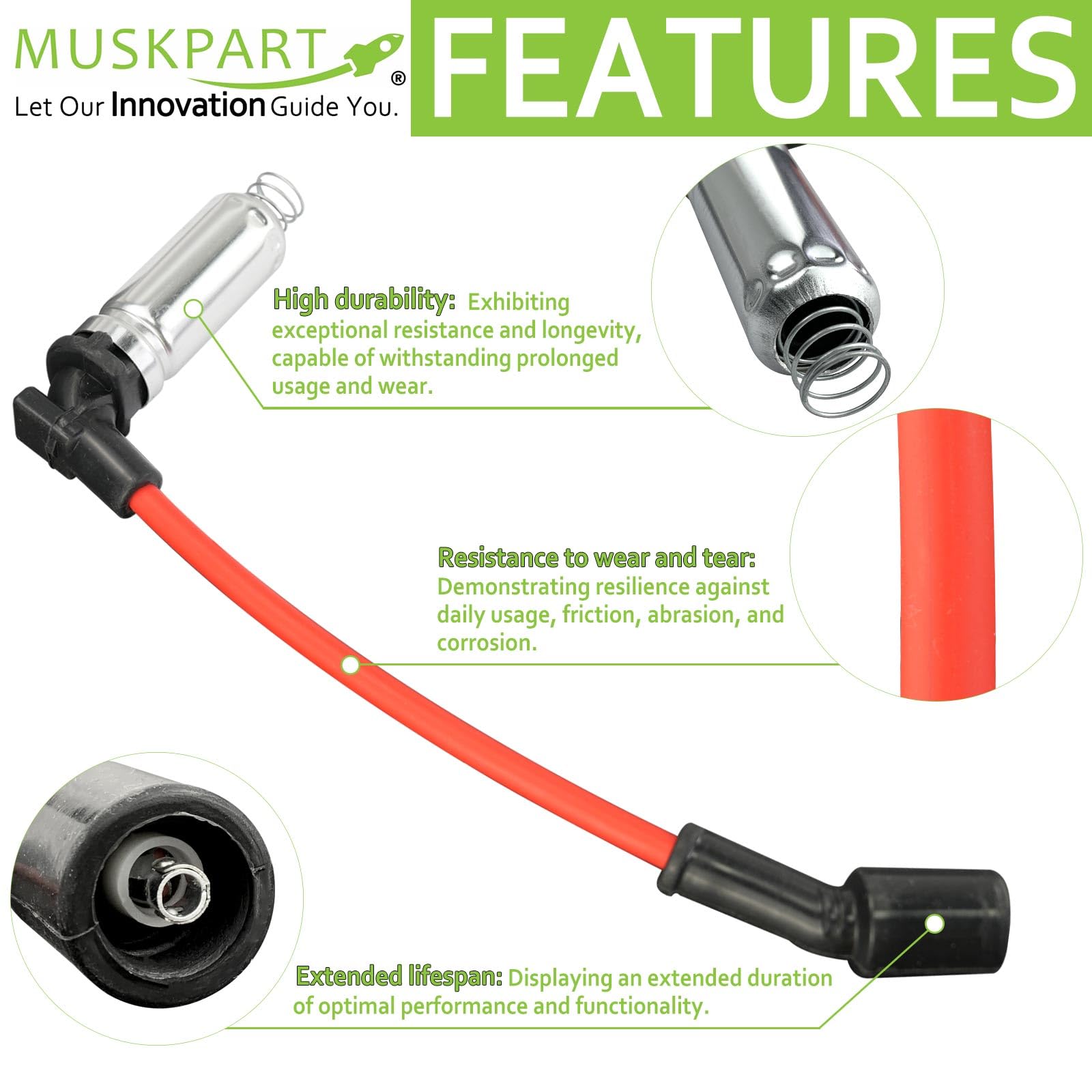 Iridium Spark Plug 41-110 Spark Plug Wires M8-48322 for Chevy Silverado 2500 3500 Suburban 3500 HD GMC Sierra 1500 2500 3500HD C