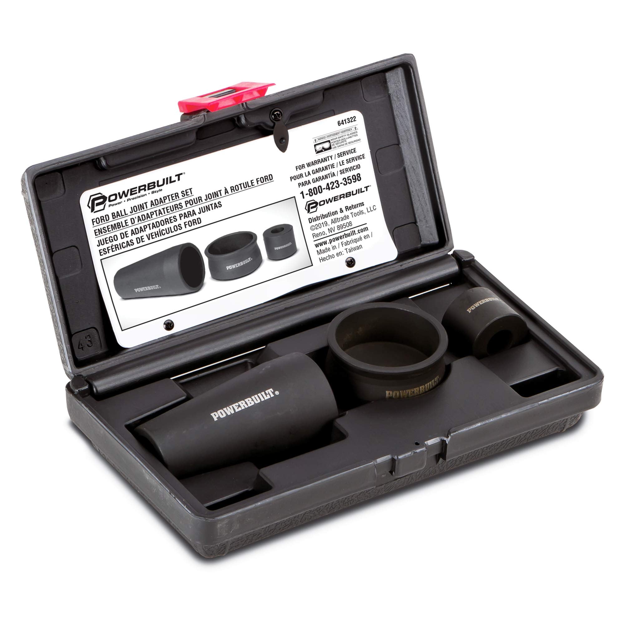 Powerbuilt Ford Lower Ball Joint Adapter Kit, Remove Replace Install Ball Joints, Vehicle Service Set - 641322