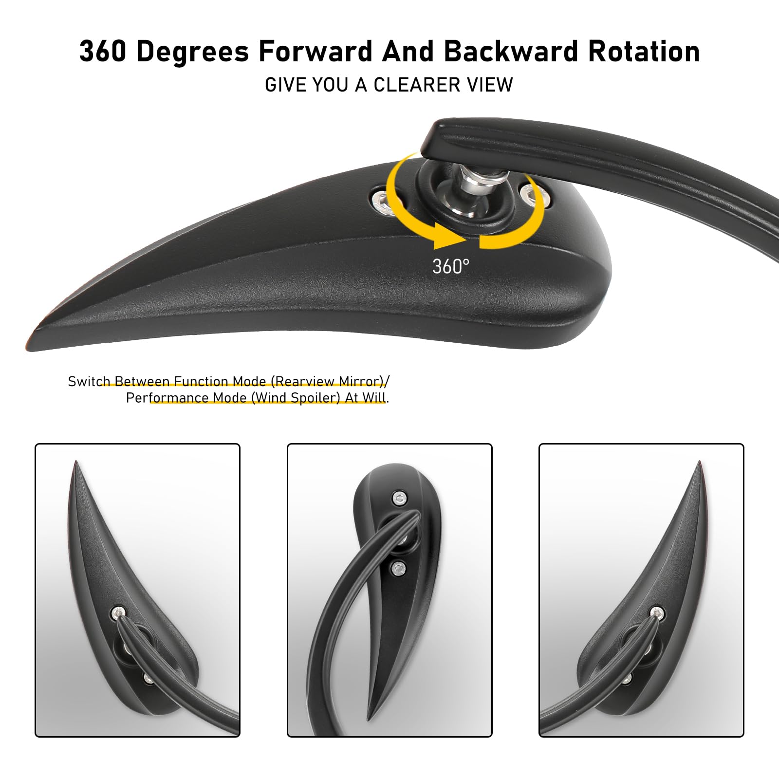 Black Motorcycle Rear View Sportster Mirrors Compatible With Harley Road King Street Electra Glide Road Glide Dyna Softail Rearv