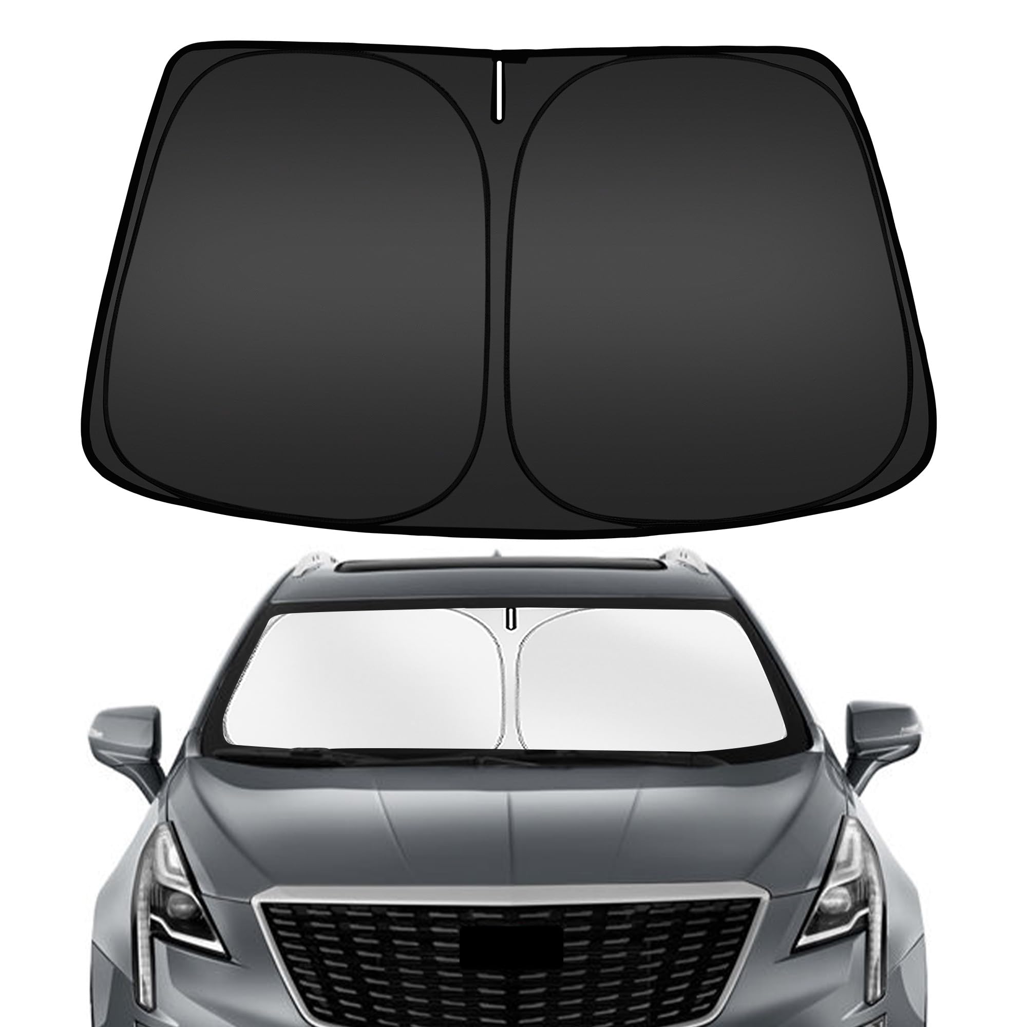 Arismotor Windshield Sun Shade For Cadillac Xt5 2017-2025, Custom Fit Foldable Front Window Sunshade Sun Visor Protector, Block