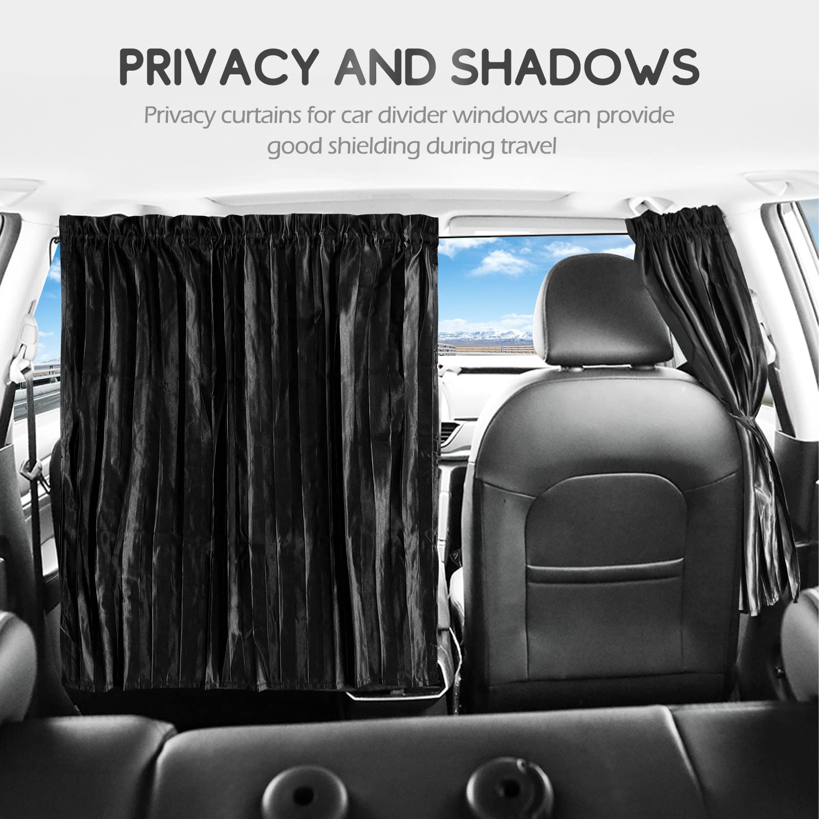 Zatooto Car Curtains - Divider Privacy Window Sun Shade - Side Windshield Magnetic Sunshades Covers - Travel Removable Simple