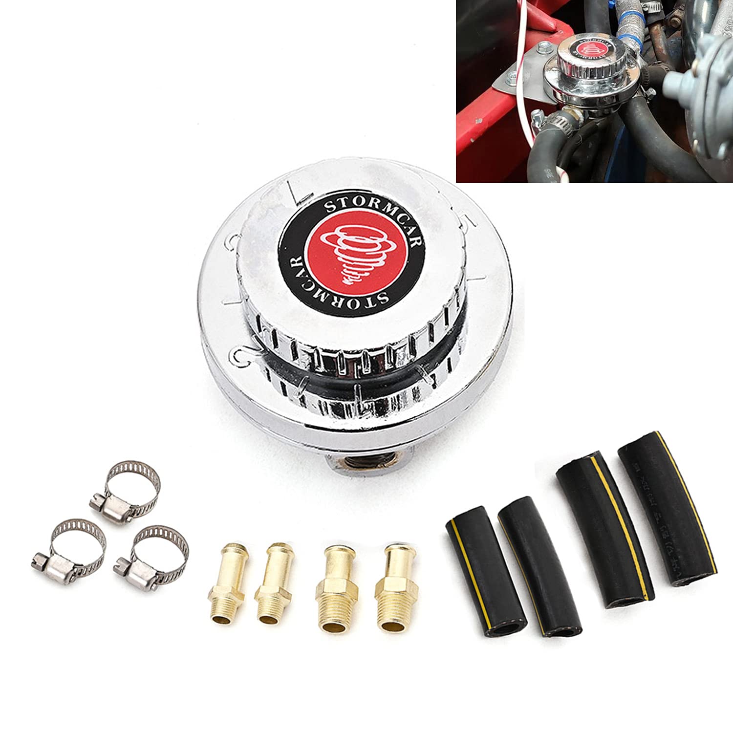 Rjsphh Fuel Pressure Regulator Kit Carburetor Carb Fuel Pump Fpr, Adjustable Gunmetal Fuel Pressure Regulator Universal For Carburetor Engine