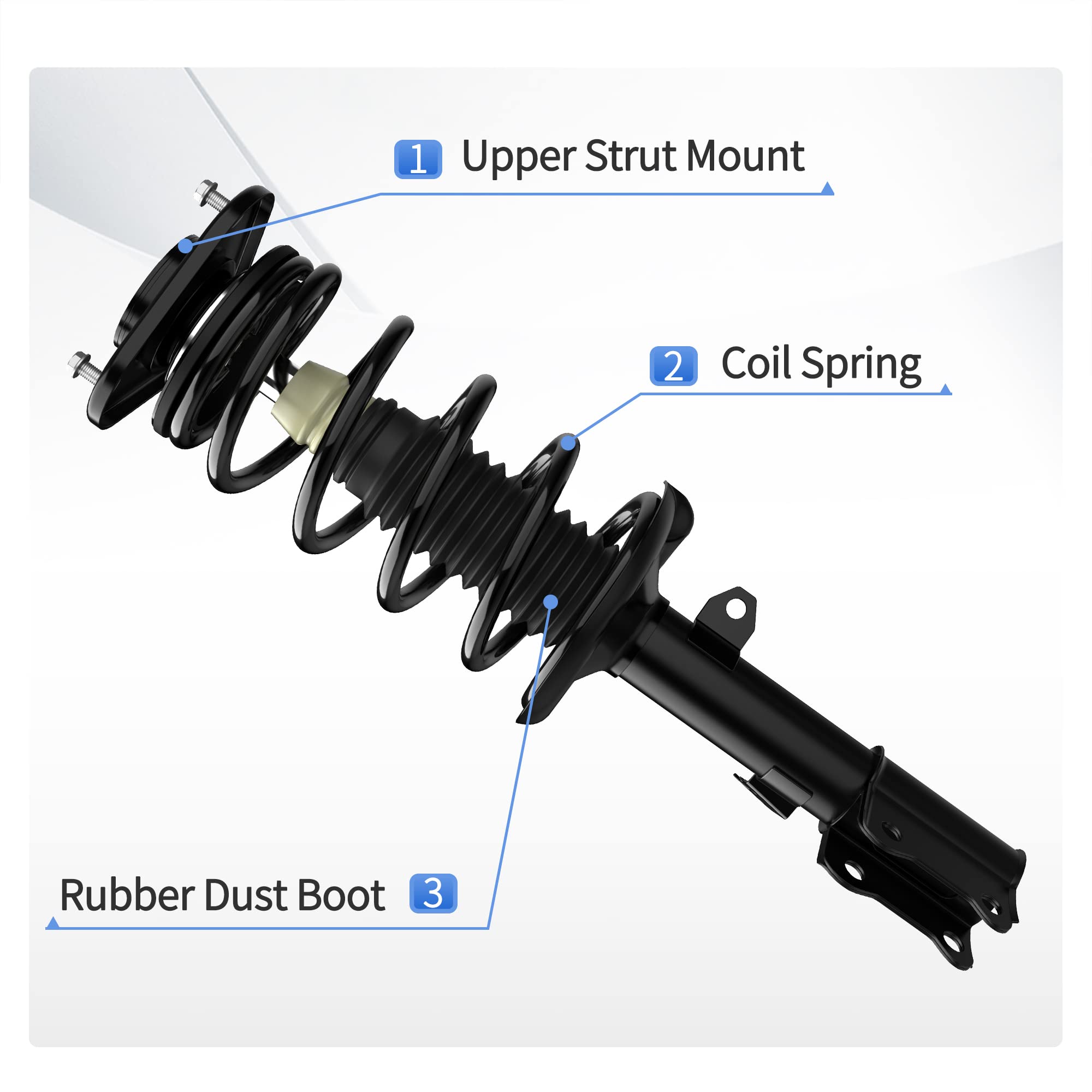 Yitamotor Front Struts Complete Strut Suspension Compatible With 2003-2008 Matrix, 2003-2008 Pontiac Vibe