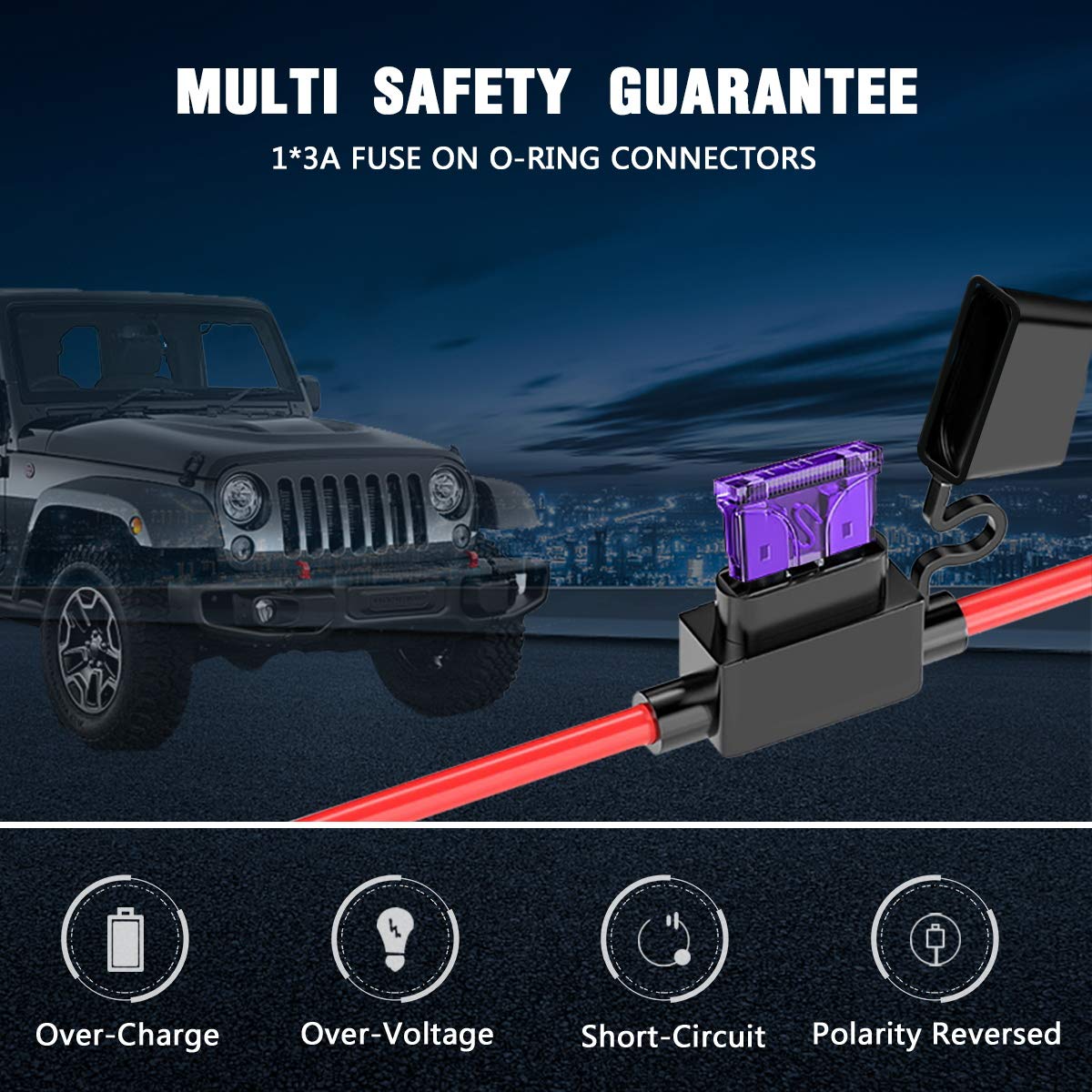 [4-Pack] LEICESTERCN Automatic Trickle Battery Charger Maintainer 12V 750mA Smart Float Charger for Car Motorcycle Lawn Mower Tr