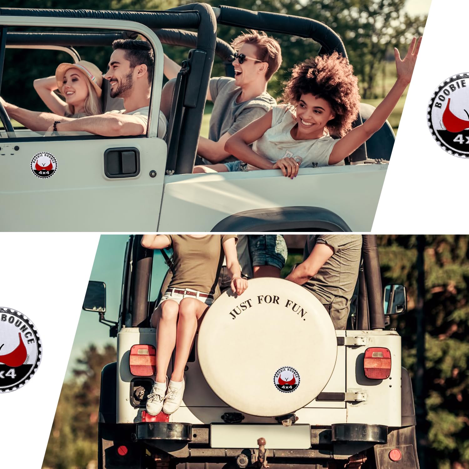 2 Pcs Booble Bounce Badge Rated Car Emblem, 4 X 4 Metal Automotive Badge, 3D Round Metal Car Badges Emblems, Car Badge Decals St