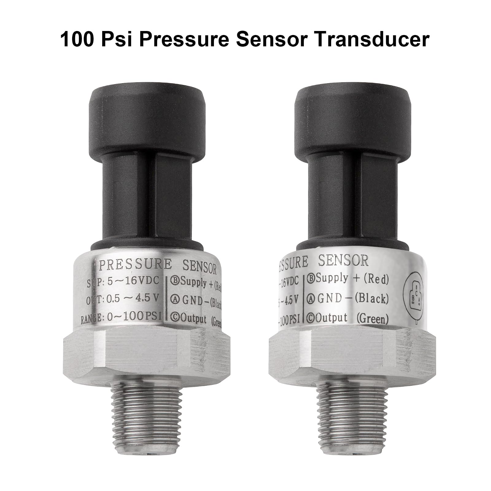 Ronybuy 100 Psi Oil Fuel Pressure Sensor Transducer Sender 1/8'' -27 Npt Thread With Harness Kit For Fuel Oil Air Water, 316 Sta