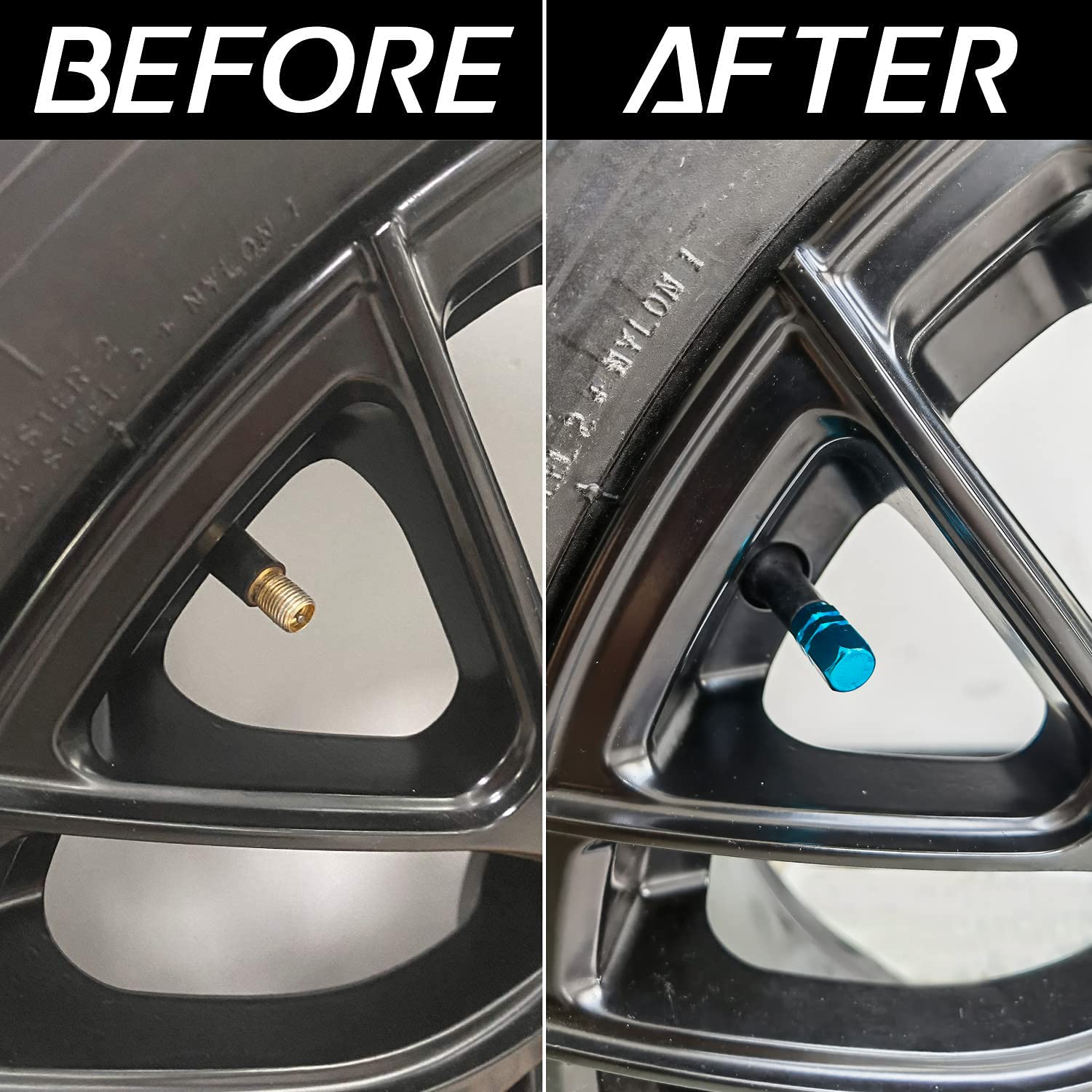 Justtop Car Tire Valve Stem Caps, 12Pcs Air Caps Cover, Universal For Cars, Suvs, Bike, Trucks And Motorcycles-Pale Blue