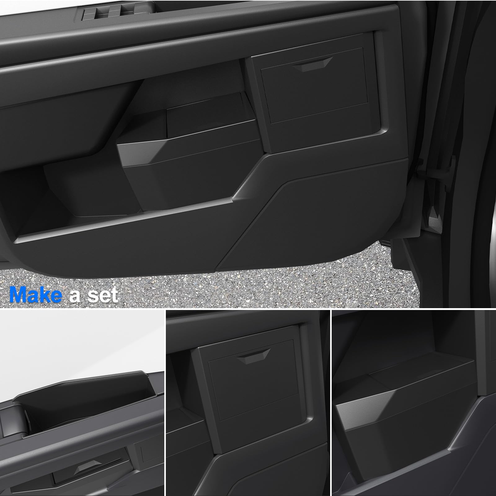 ELECFRESH 4 Door Handle Storage Box for Cybertruck Accessories, Inner Door Handle Phone Holder Front and Rear Grab Tray Pocket S