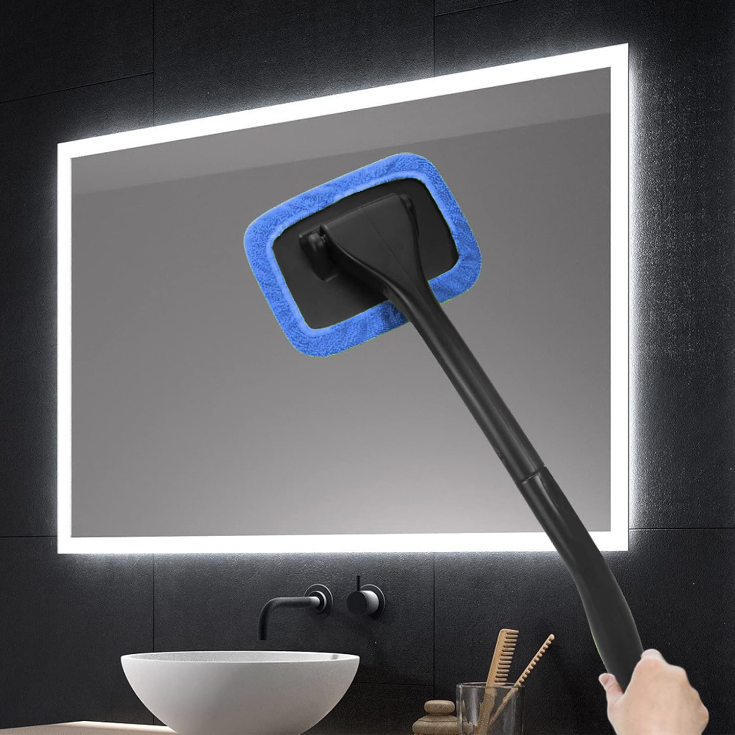 Windshield Cleaning Tool Windshield Cleaning Wand Auto Window Cleaner,5 Pieces Reusable Cloth Pads For Car Interior, Dirty Car W