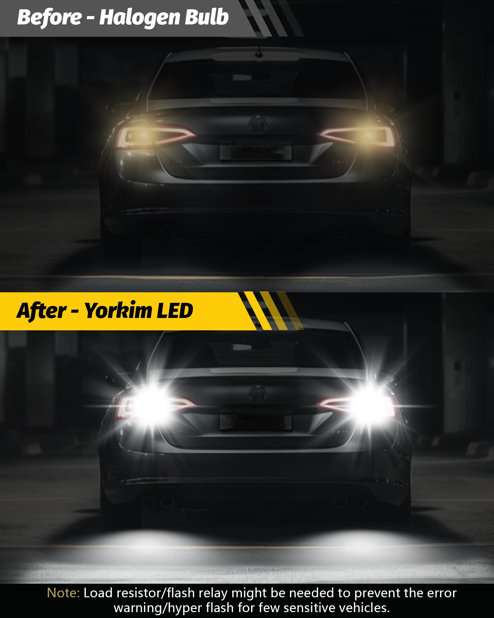 Yorkim 3157 Led Bulb White, 500% Super Bright, 3056 3156 3156A 3057 4057 3157 4157 T25 Led Bulbs For Drl, Reverse Light, Brake L