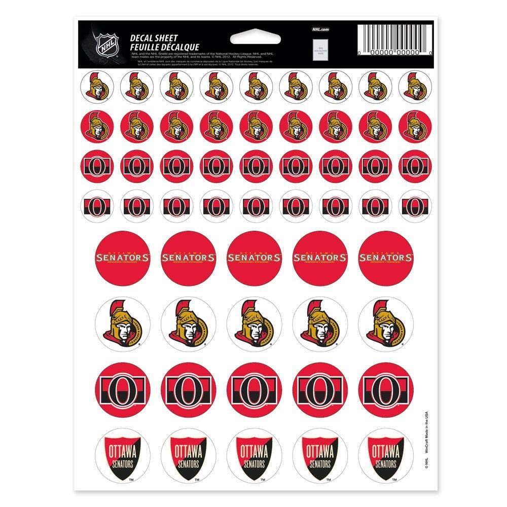 WinCraft NHL Ottawa Senators Vinyl Sticker Sheet, 8.5' x 11'