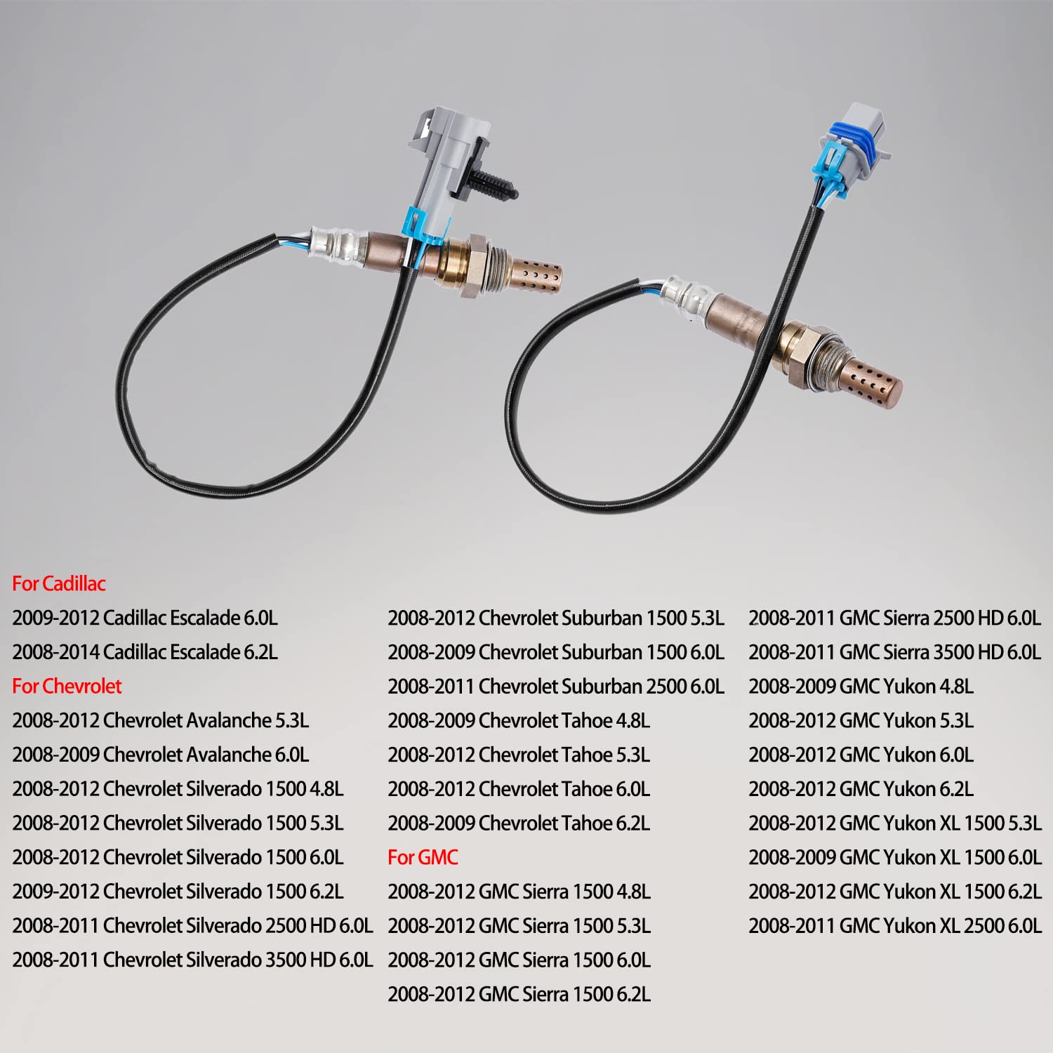 O2 Oxygen Sensor Upstream Downstream 4Pcs Compatible With Silverado Tahoe Suburban & More Replaces# 234-4668, 234-4256